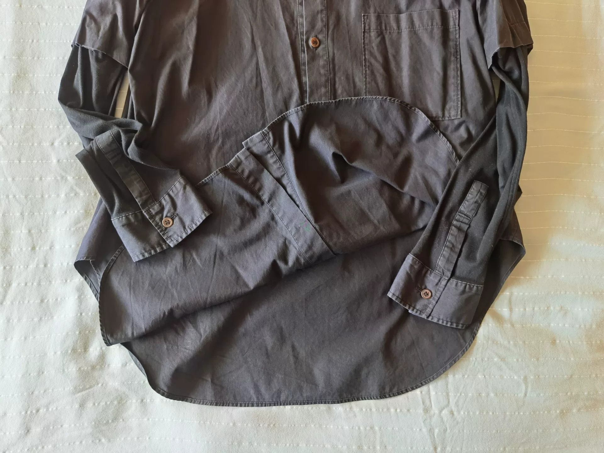 Y's Y's Black Cotton Long Sleeve Shirt Size M / US 6-8 / IT 42-44 - 3 Thumbnail