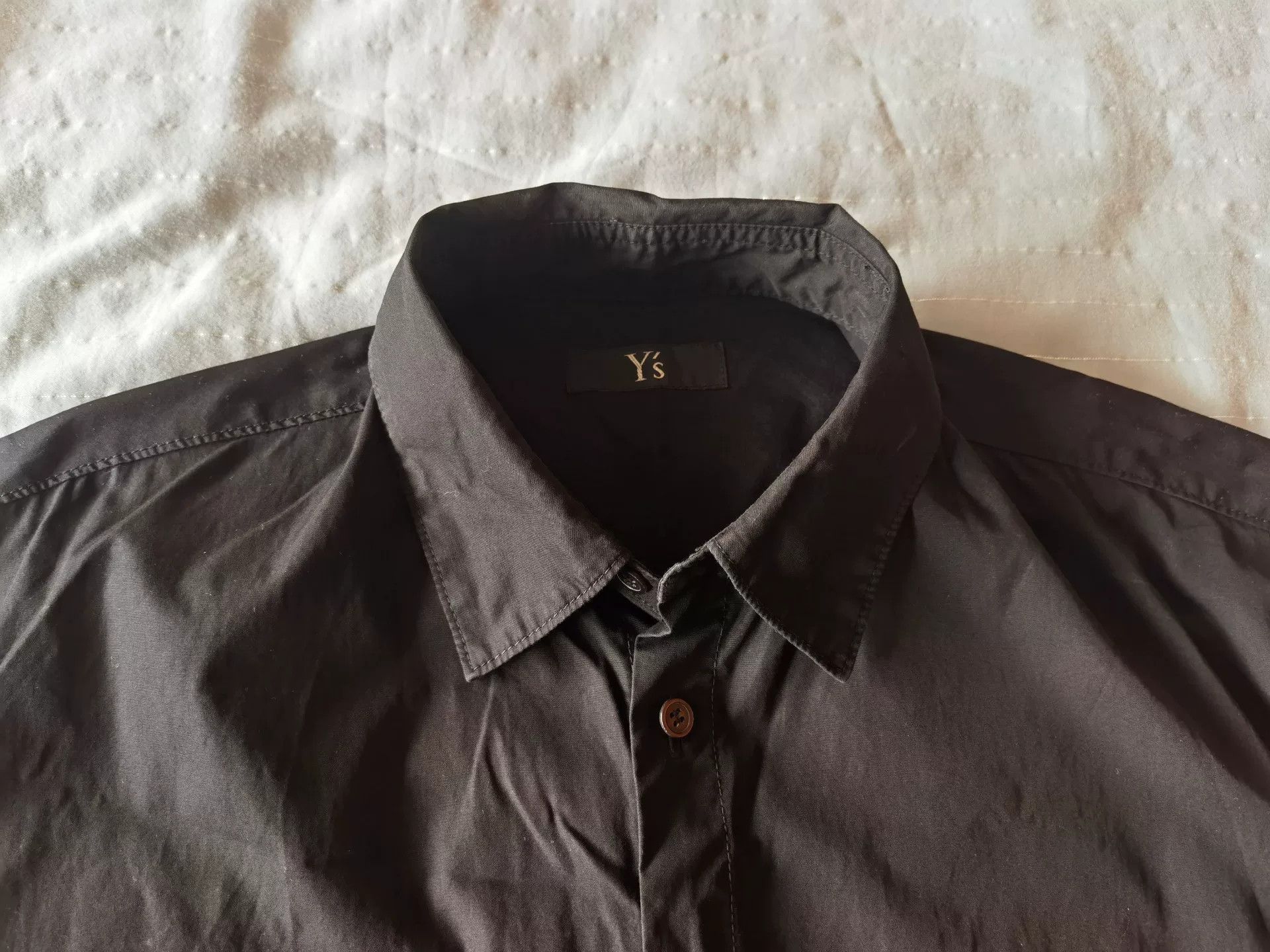 Y's Y's Black Cotton Long Sleeve Shirt Size S / US 4 / IT 40 - 3 Thumbnail