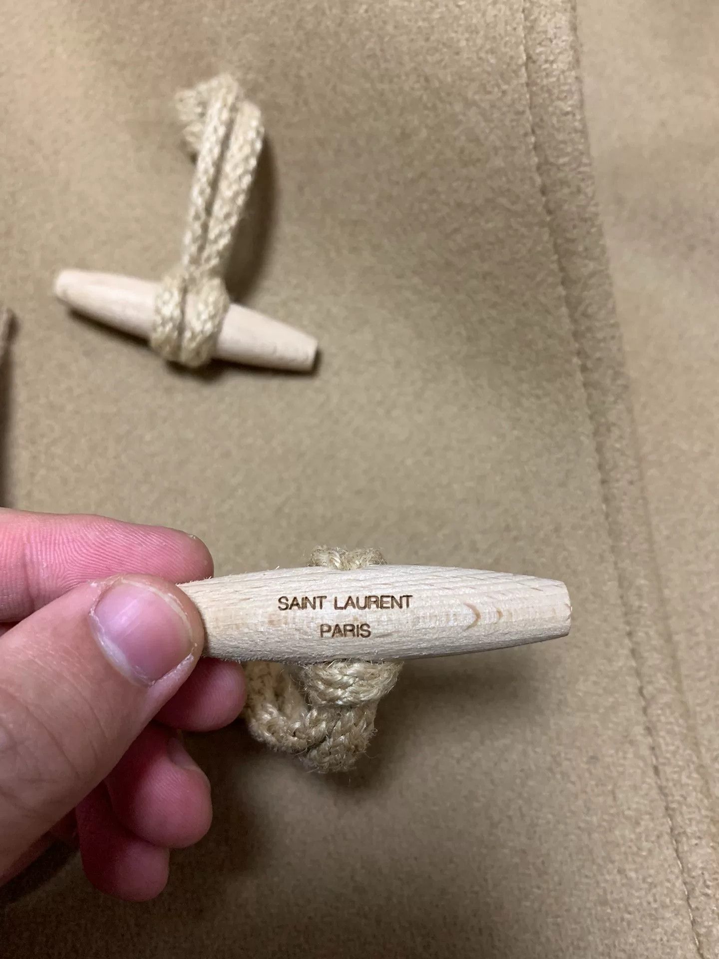 Saint Laurent Paris Saint Laurent Hooded Duffle Coat Beige Size US S / EU 44-46 / 1 - 5 Thumbnail
