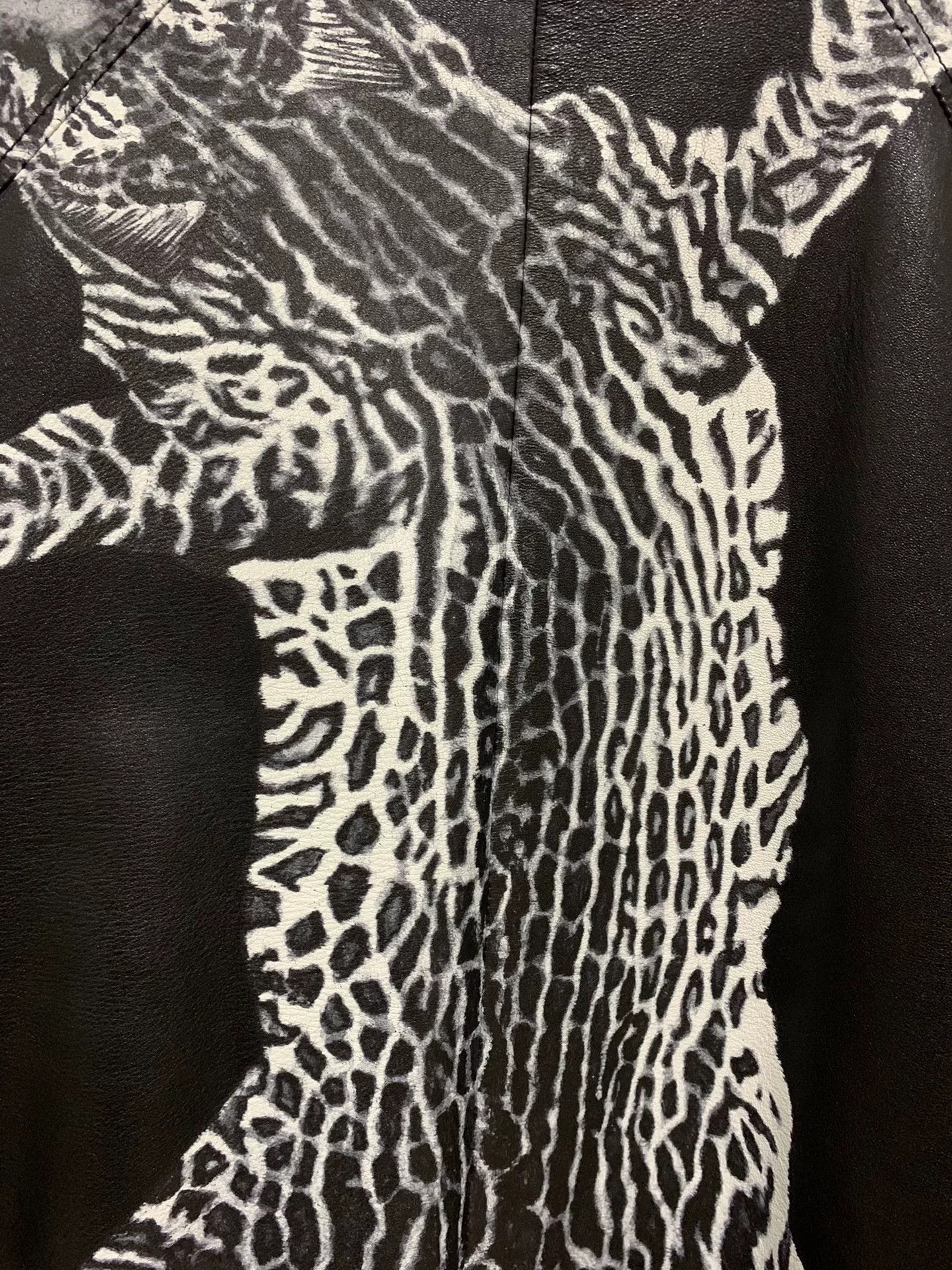 Saint Laurent Paris Saint Laurent Black Leather Leopard Jacket Size US S / EU 44-46 / 1 - 6 Thumbnail