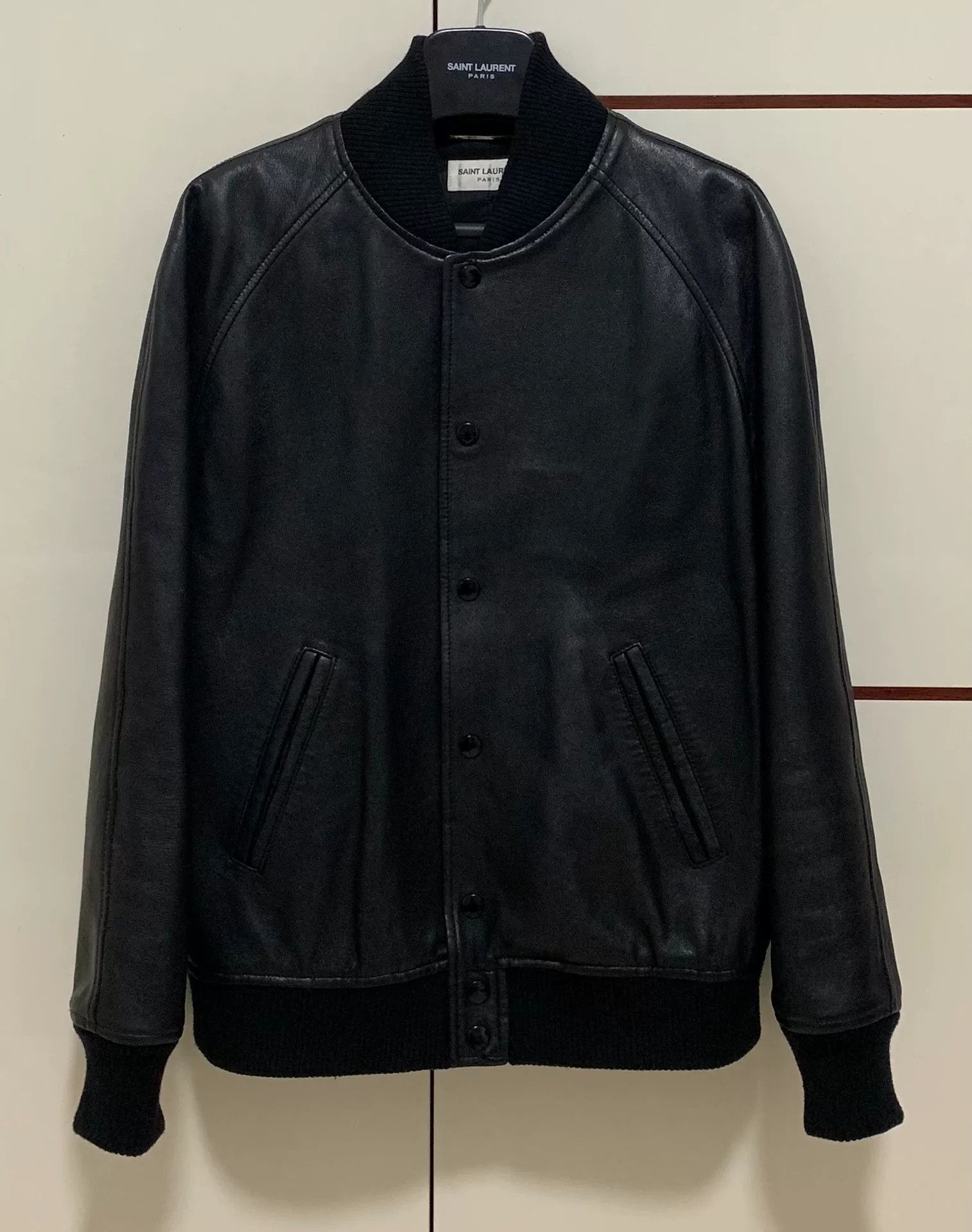 Saint Laurent Paris Saint Laurent Black Leather Leopard Jacket Size US S / EU 44-46 / 1 - 2 Thumbnail