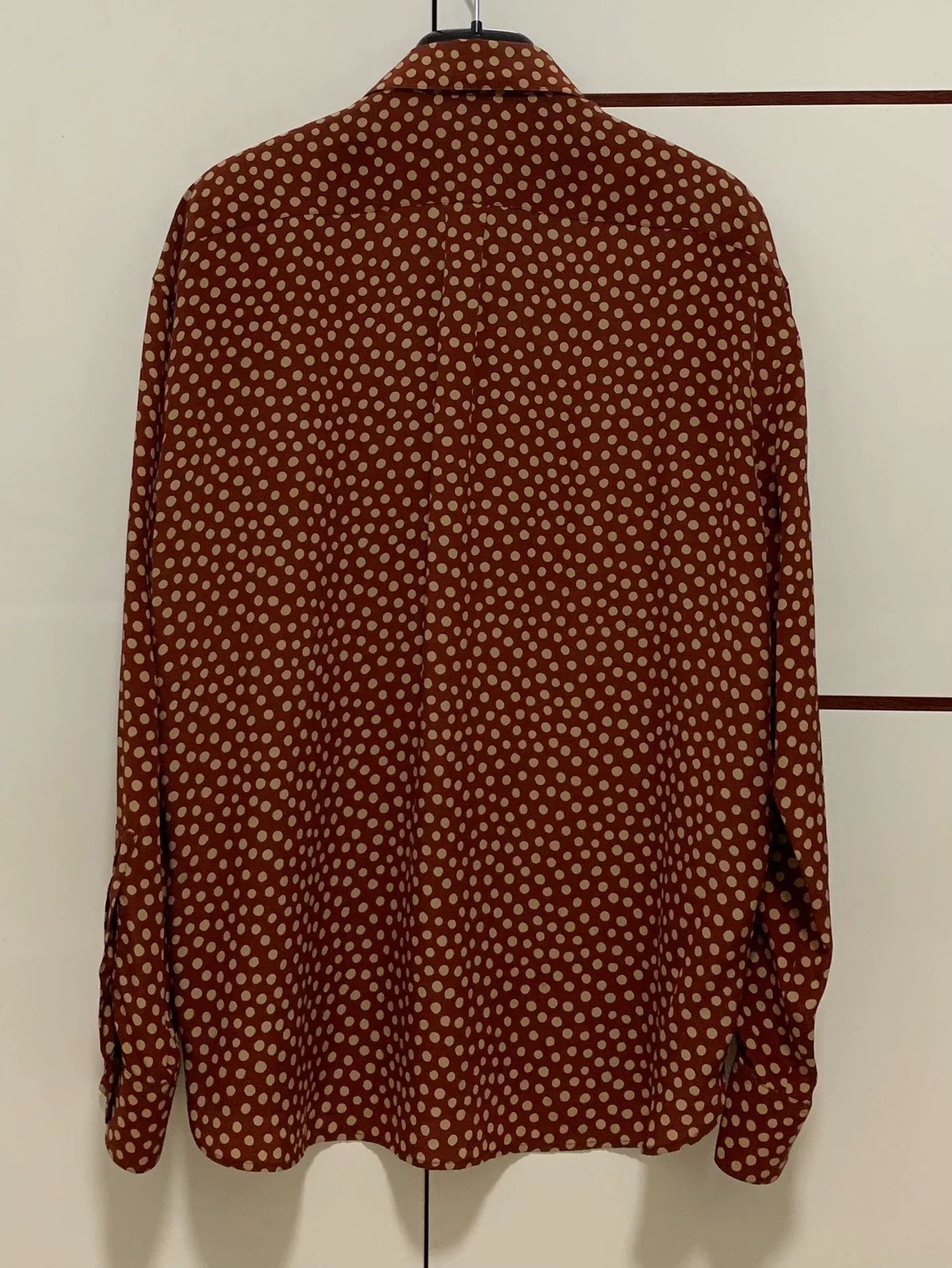 Saint Laurent Paris Saint Laurent Orange Silk Polka Dot Shirt Size US XS / EU 42 / 0 - 2 Thumbnail