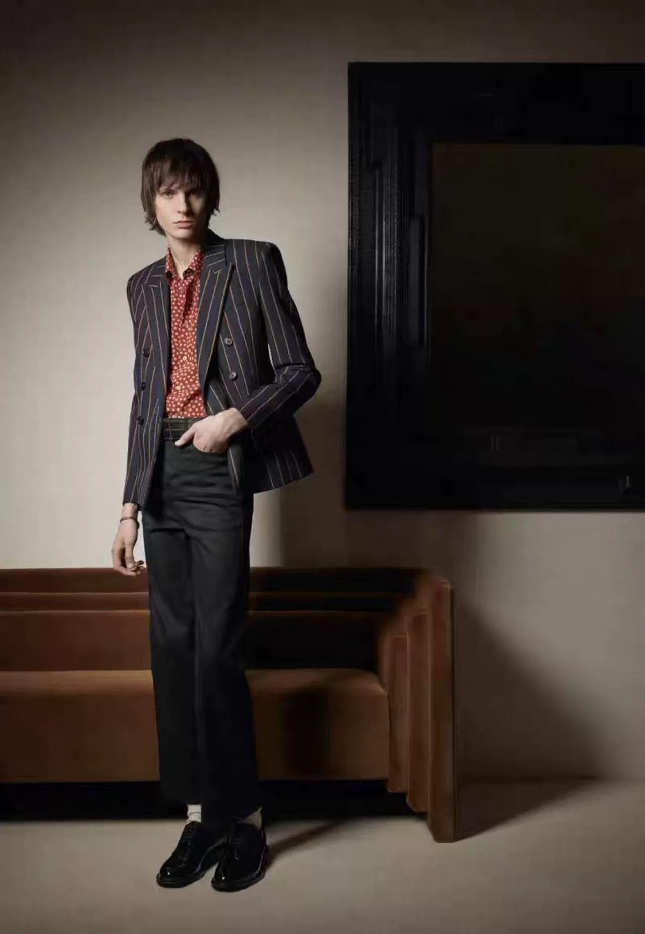 Saint Laurent Paris Saint Laurent Orange Silk Polka Dot Shirt Size US XS / EU 42 / 0 - 8 Thumbnail