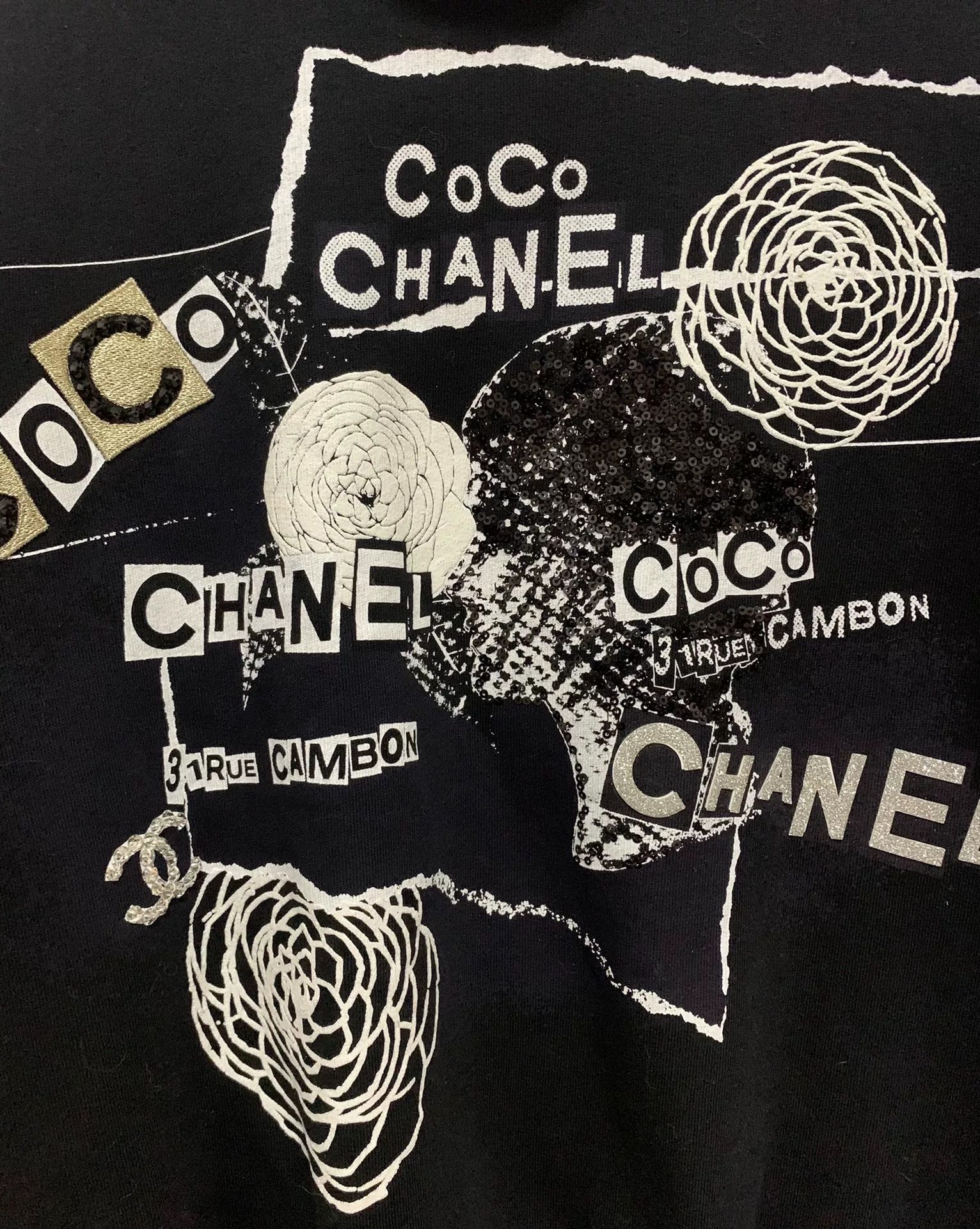 Chanel Chanel Black Graffiti Sequin Hooded Sweatshirt Size S / US 4 / IT 40 - 5 Thumbnail