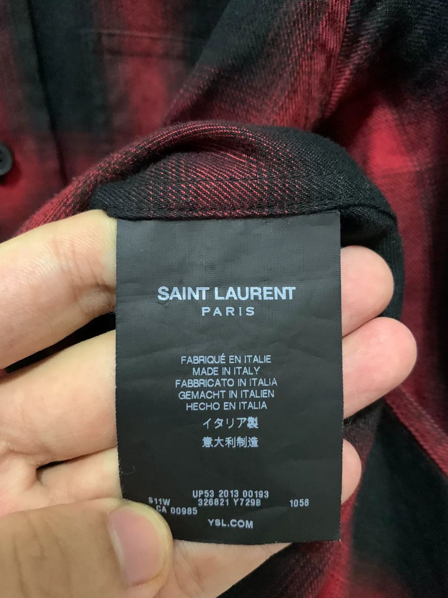 Saint Laurent Paris Saint Laurent Red Black Check Shirt Size US M / EU 48-50 / 2 - 4 Thumbnail