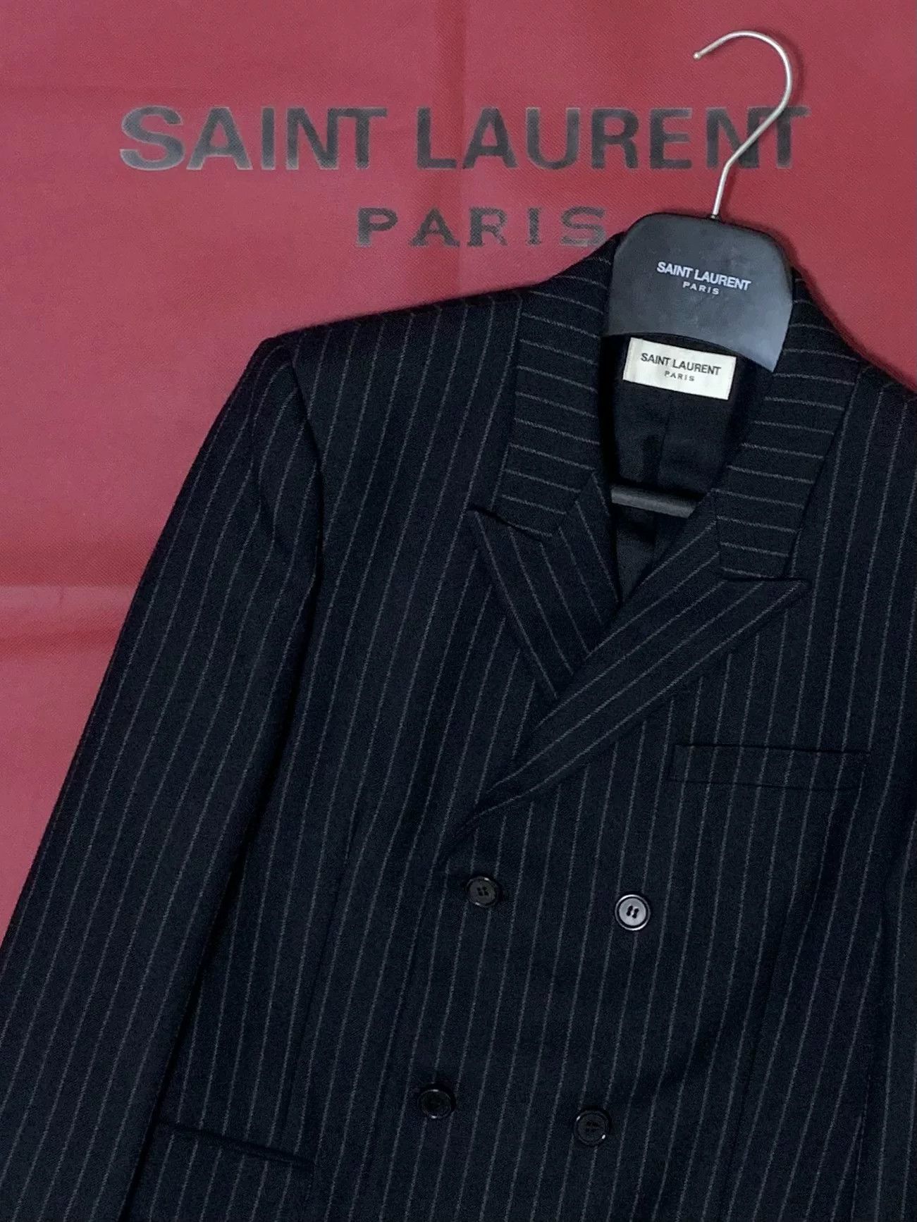Saint Laurent Paris Saint Laurent Double-Breasted Pinstripe Blazer Size US S / EU 44-46 / 1 - 6 Thumbnail