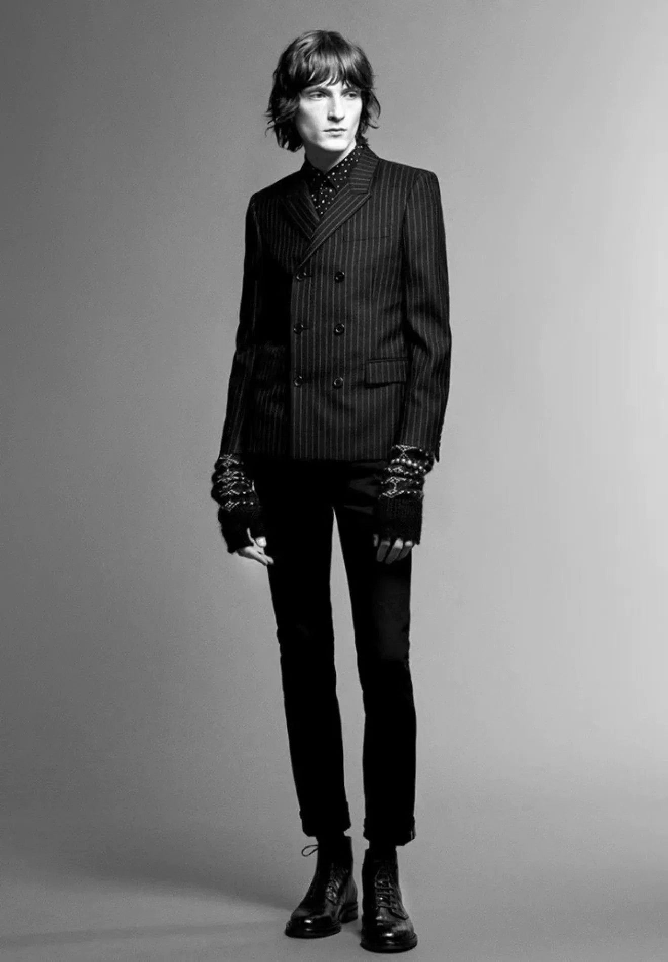 Saint Laurent Paris Saint Laurent Double-Breasted Pinstripe Blazer Size US S / EU 44-46 / 1 - 7 Thumbnail