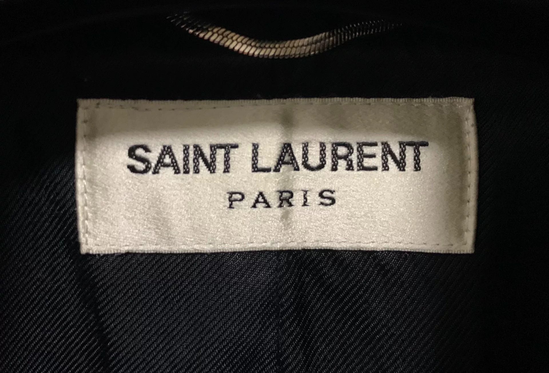 Saint Laurent Paris Saint Laurent Blue Wool Baseball Jacket Size US L / EU 52-54 / 3 - 3 Thumbnail