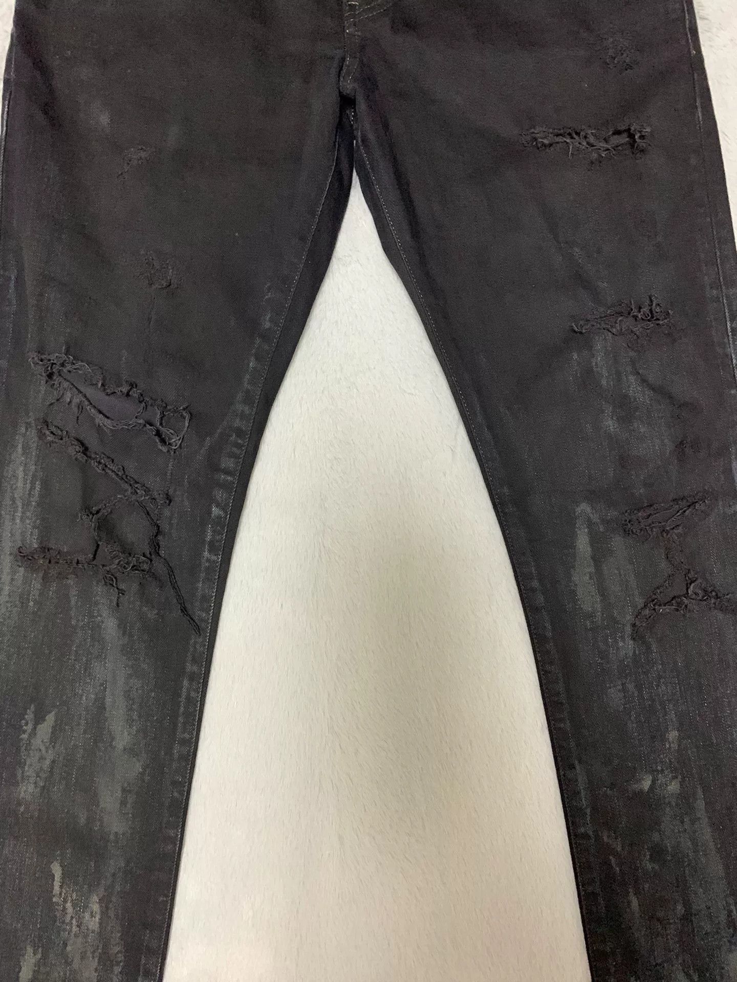 Saint Laurent Paris Saint Laurent Distressed Black Denim Pants Size US 32 / EU 48 - 6 Thumbnail
