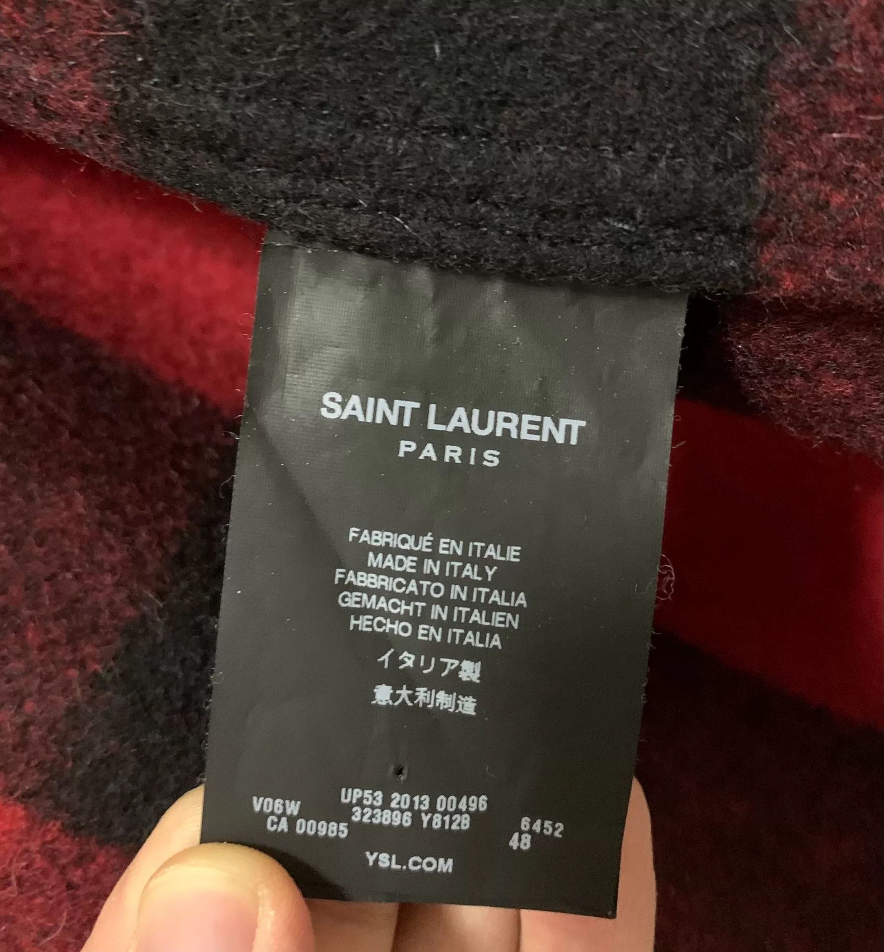 Saint Laurent Paris Saint Laurent Red and Black Plaid Jacket Size US M / EU 48-50 / 2 - 4 Thumbnail