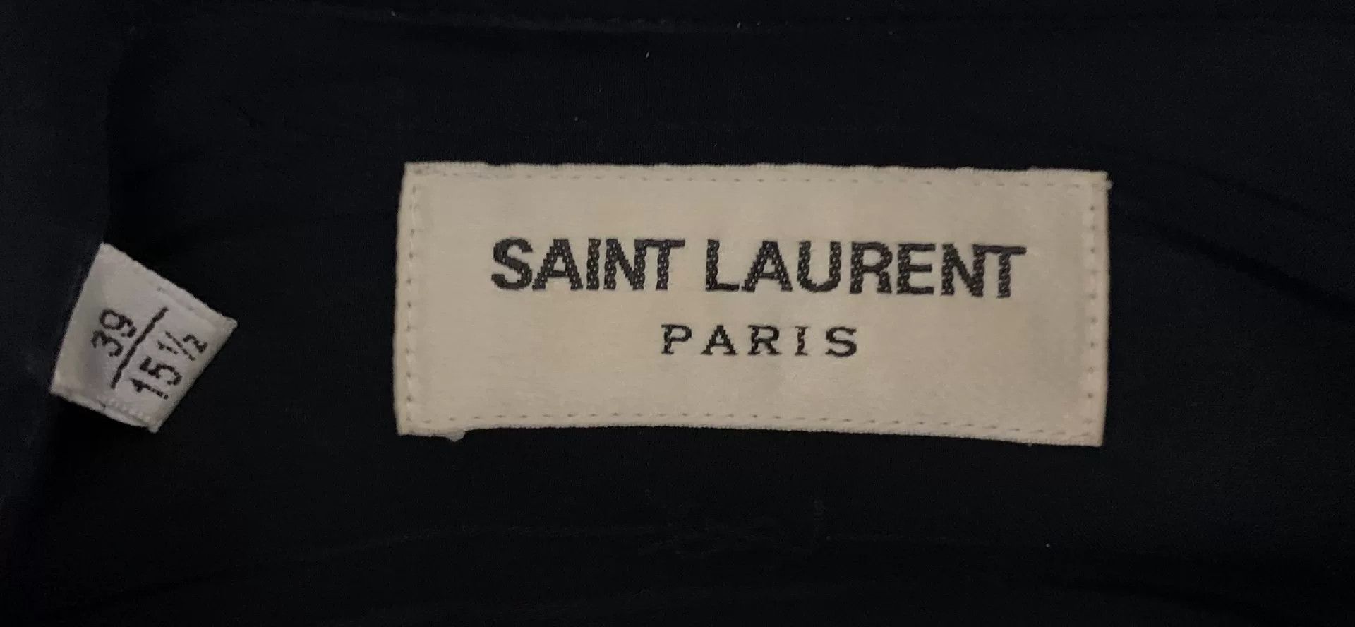 Saint Laurent Paris Saint Laurent Black Silk Striped Shirt Size US M / EU 48-50 / 2 - 3 Thumbnail