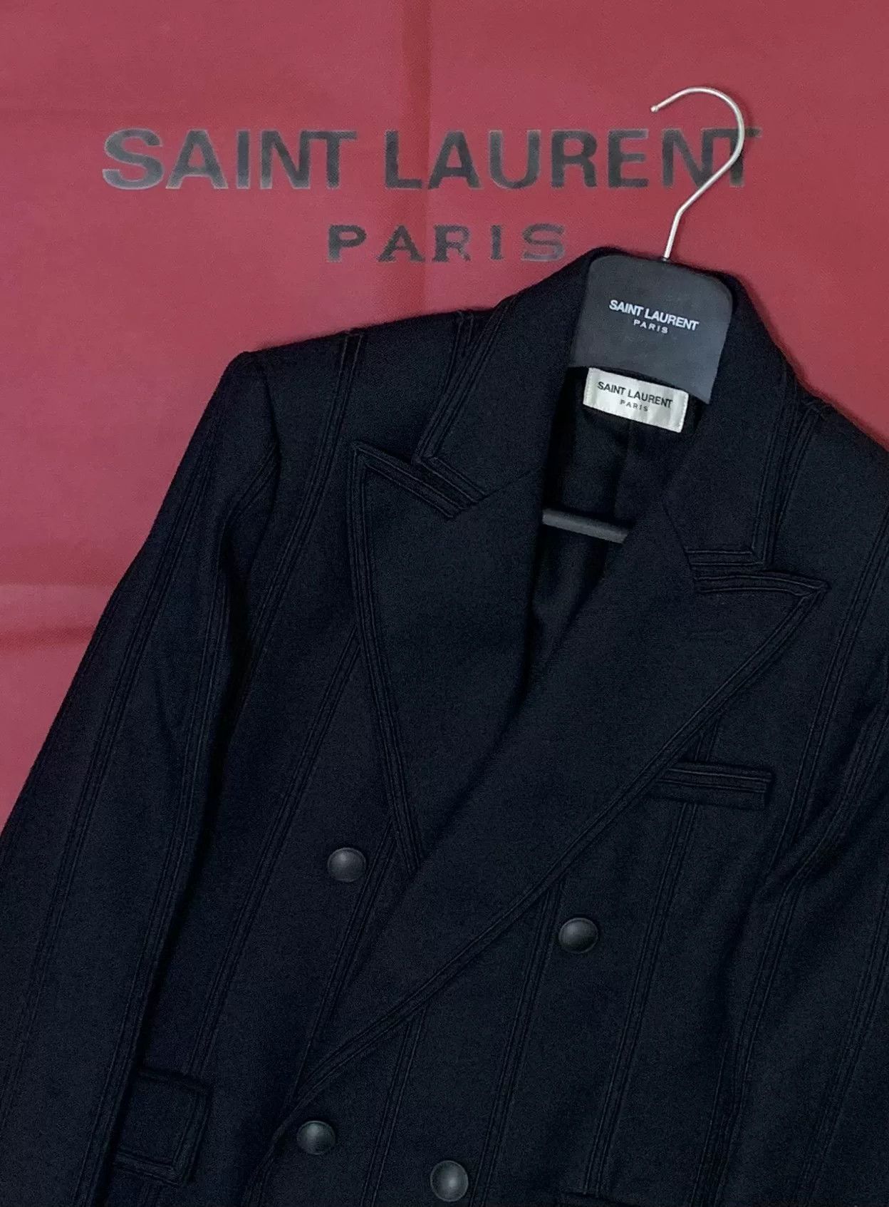 Saint Laurent Paris Saint Laurent Black Double-Breasted Blazer Size US S / EU 44-46 / 1 - 6 Thumbnail