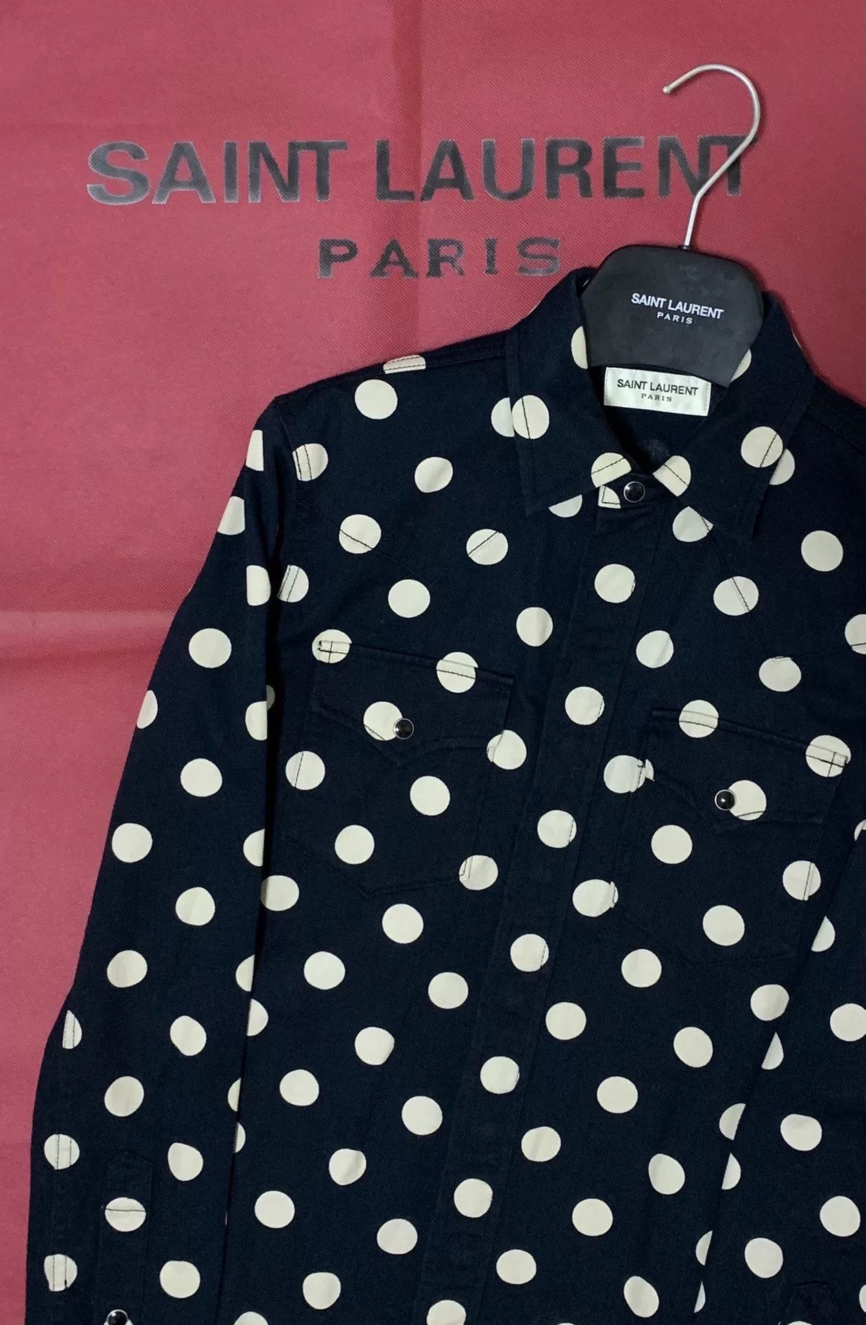 Saint Laurent Paris Saint Laurent Black and White Polka Dot Shirt Size S / US 4 / IT 40 - 6 Thumbnail