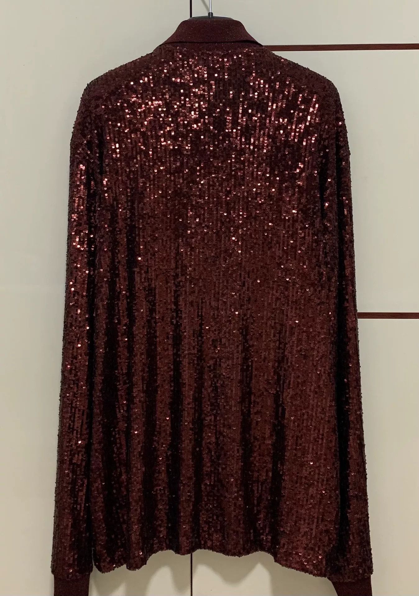 Saint Laurent Paris Saint Laurent SLP Red Sequin Shirt Size US XL / EU 56 / 4 - 2 Thumbnail