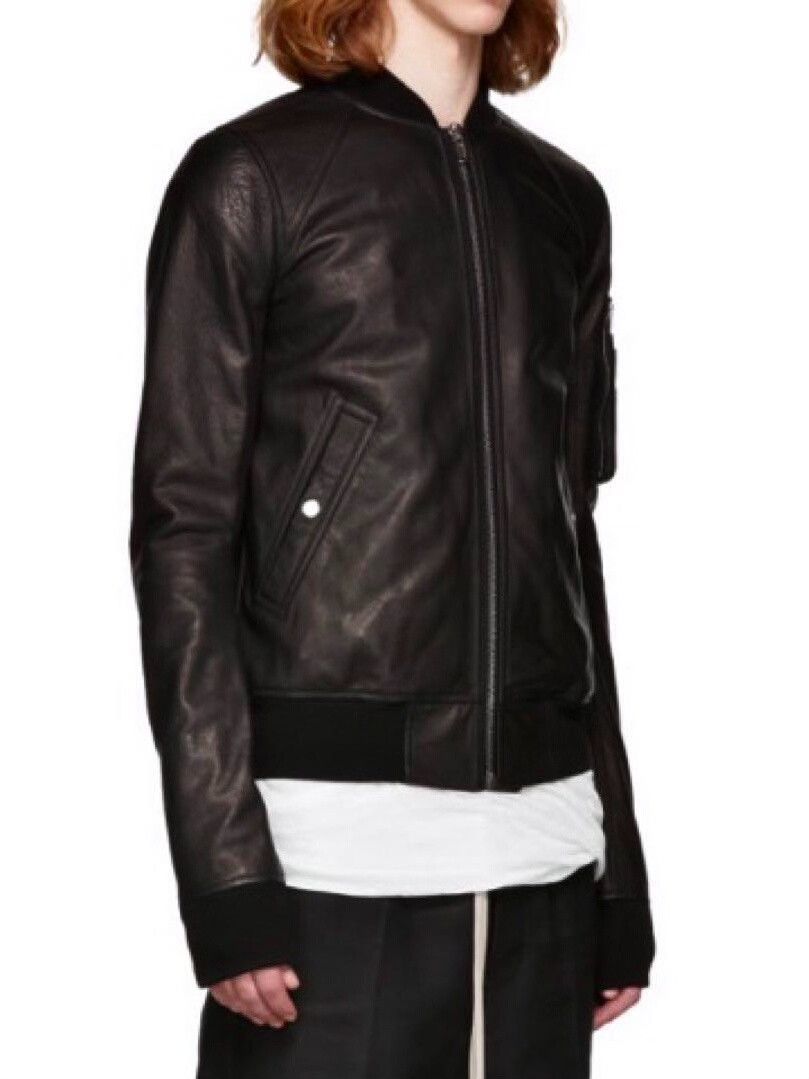 Rick Owens Rick Owens Black Leather Bomber Jacket Size US S / EU 44-46 / 1 - 3 Thumbnail