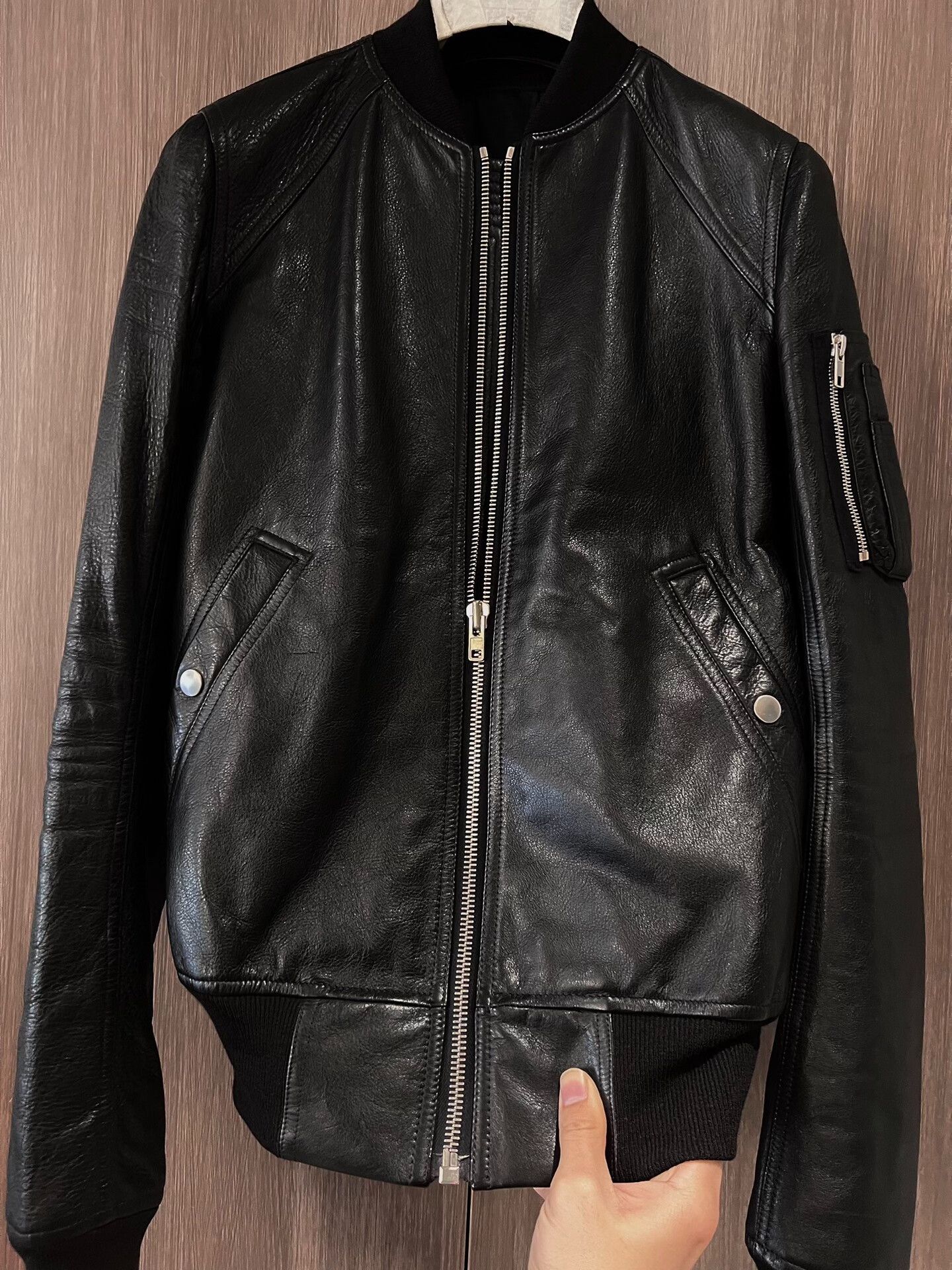 Rick Owens Rick Owens Black Leather Bomber Jacket Size US S / EU 44-46 / 1 - 4 Thumbnail