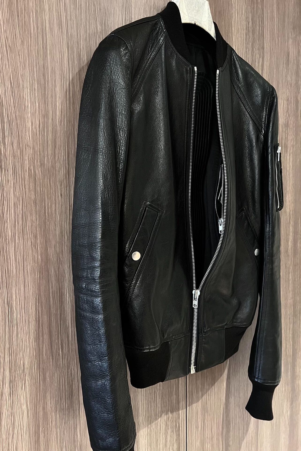 Rick Owens Rick Owens Black Leather Bomber Jacket Size US S / EU 44-46 / 1 - 5 Thumbnail