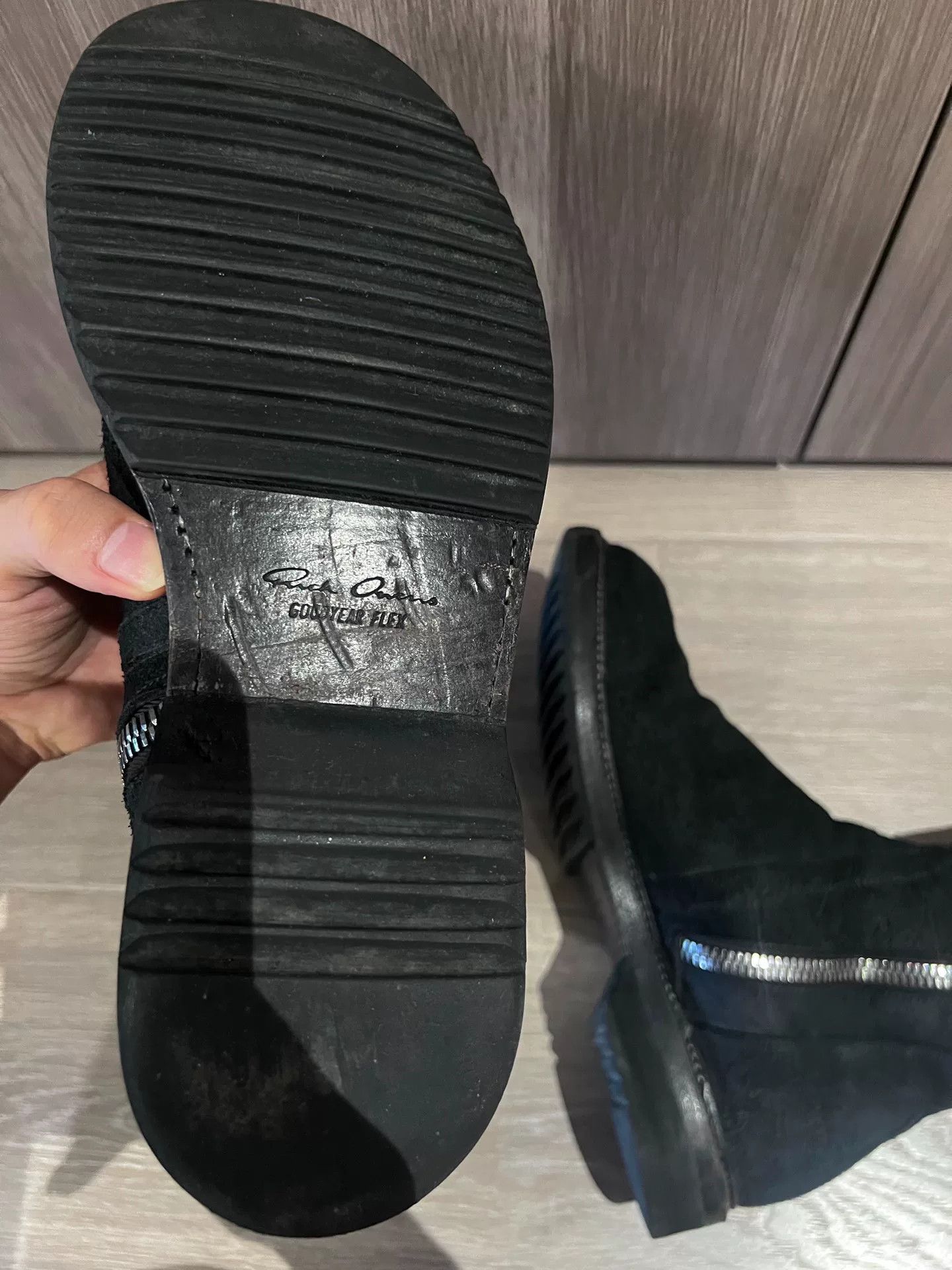 Rick Owens Rick Owens Black Suede Military Zip Boots Size US 7 / EU 40 - 8 Thumbnail