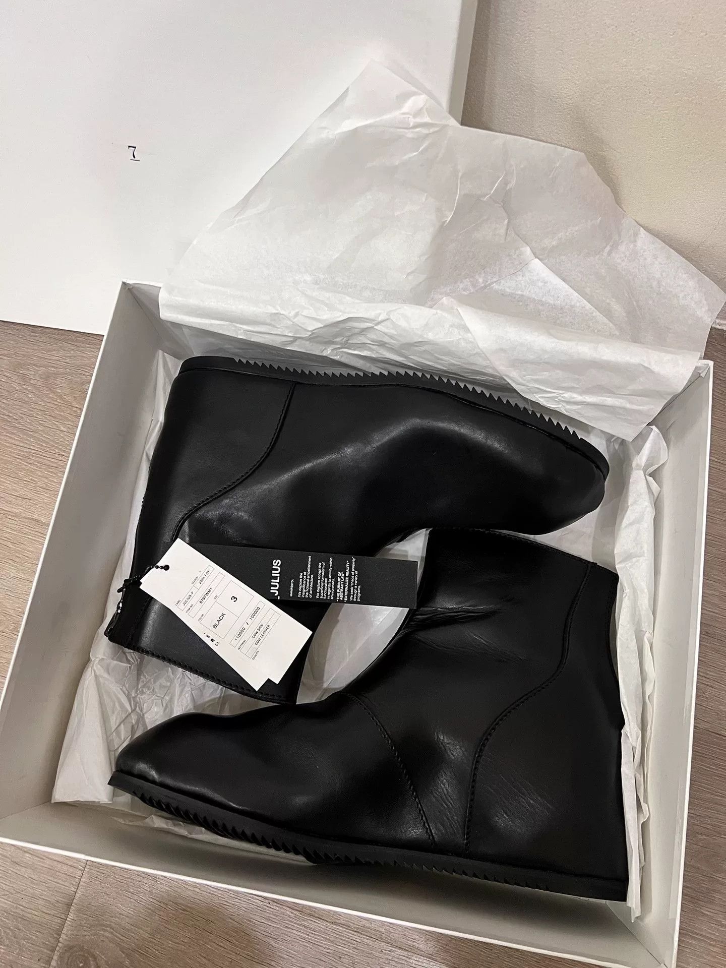 Julius Julius 7 Black Leather Ankle Boots Size US 10 / EU 43 - 2 Thumbnail
