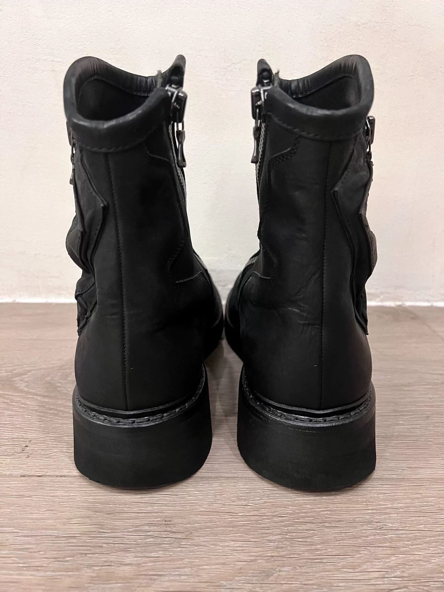 Julius Black Suede Leather Zip Military Boots Size US 10 / EU 43 - 3 Thumbnail