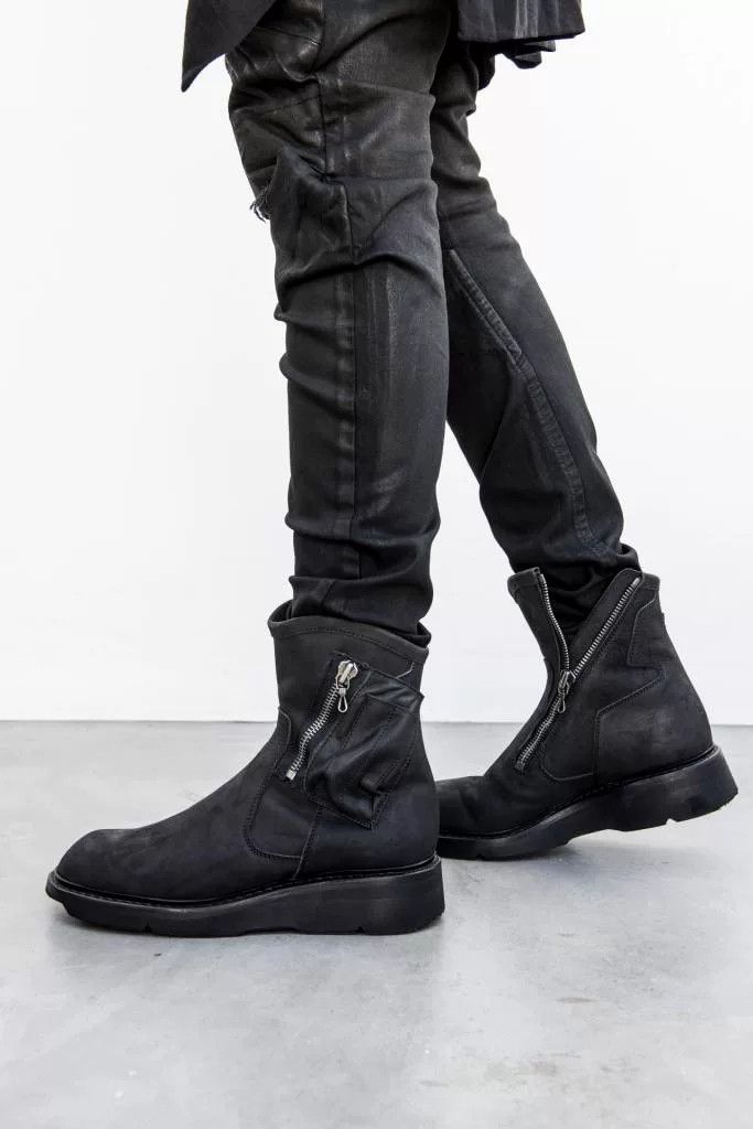Julius Black Suede Leather Zip Military Boots Size US 10 / EU 43 - 8 Thumbnail