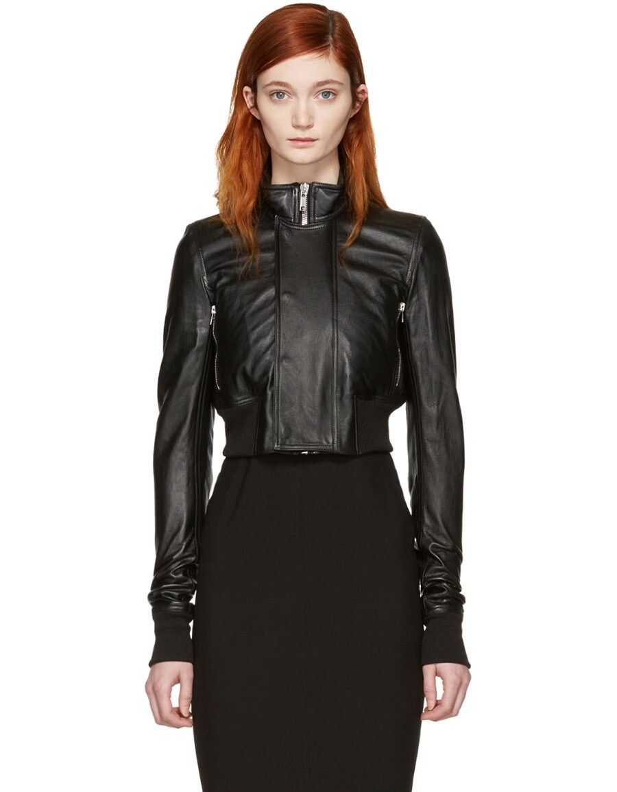 Rick Owens Rick Owens Black Bomber Leather Jacket Size M / US 6-8 / IT 42-44 - 9 Thumbnail