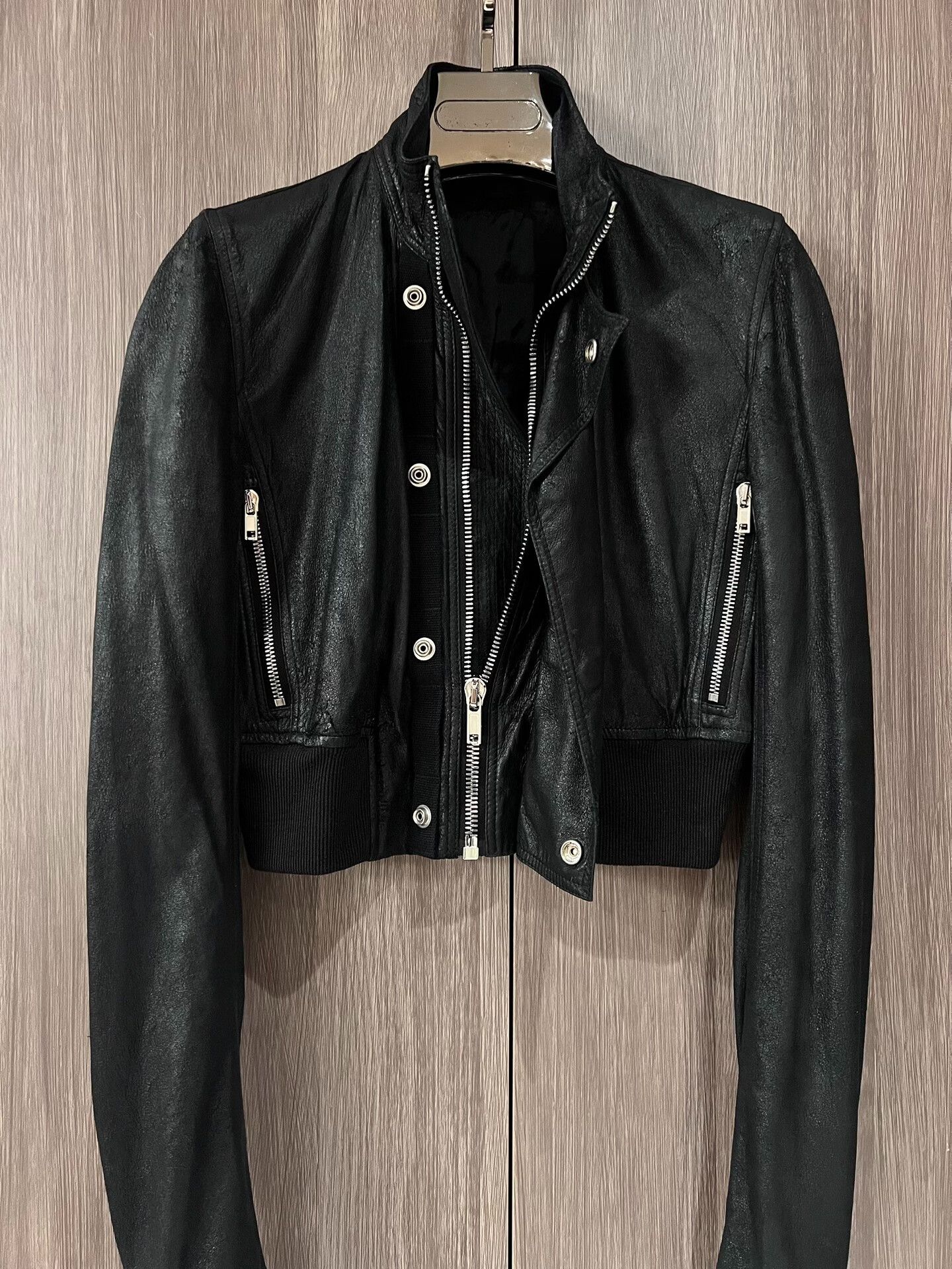 Rick Owens Rick Owens Black Bomber Leather Jacket Size M / US 6-8 / IT 42-44 - 3 Thumbnail
