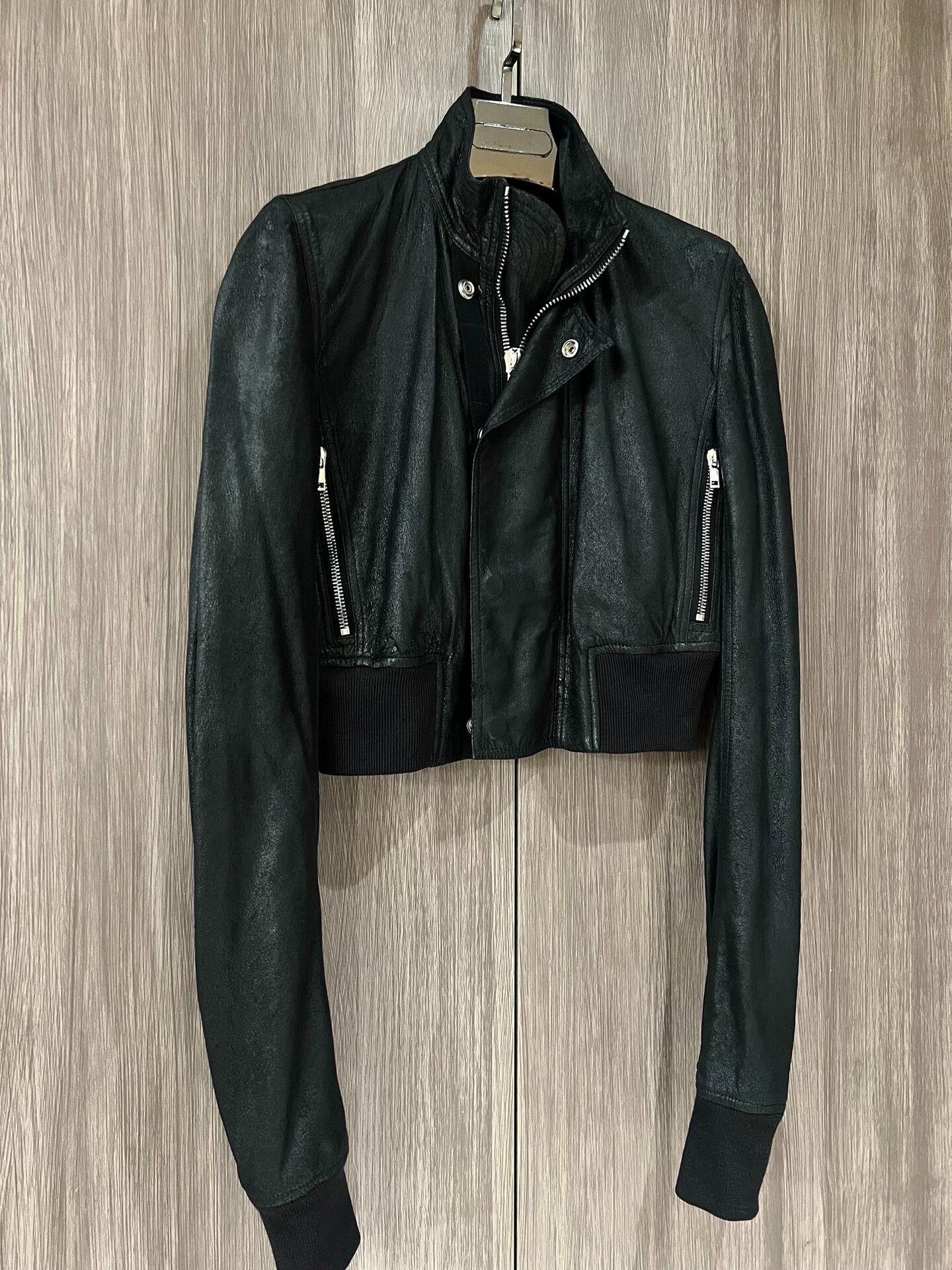 Rick Owens Rick Owens Black Bomber Leather Jacket Size M / US 6-8 / IT 42-44 - 2 Thumbnail