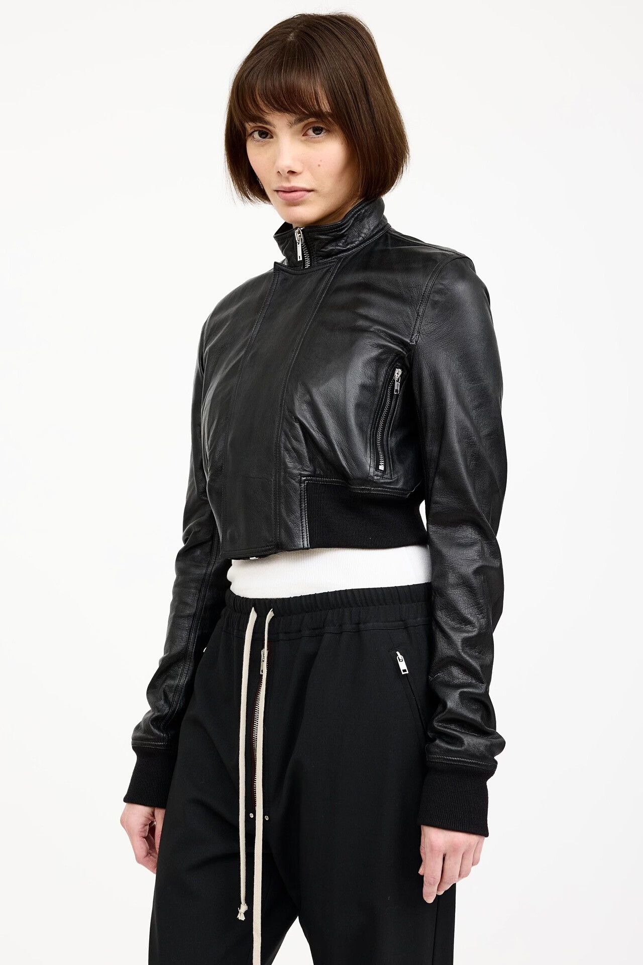 Rick Owens Rick Owens Black Bomber Leather Jacket Size M / US 6-8 / IT 42-44 - 7 Thumbnail