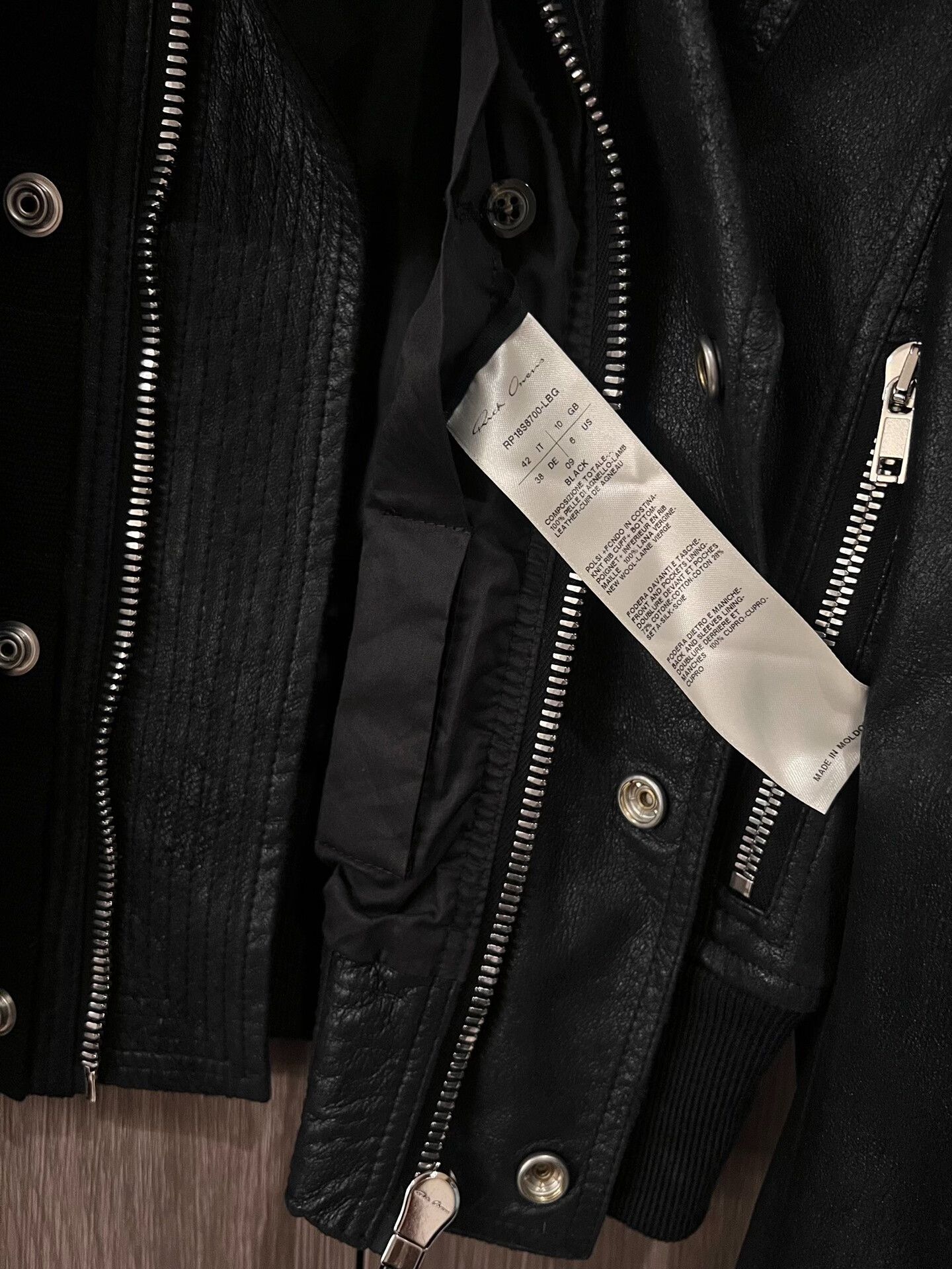 Rick Owens Rick Owens Black Bomber Leather Jacket Size M / US 6-8 / IT 42-44 - 6 Thumbnail