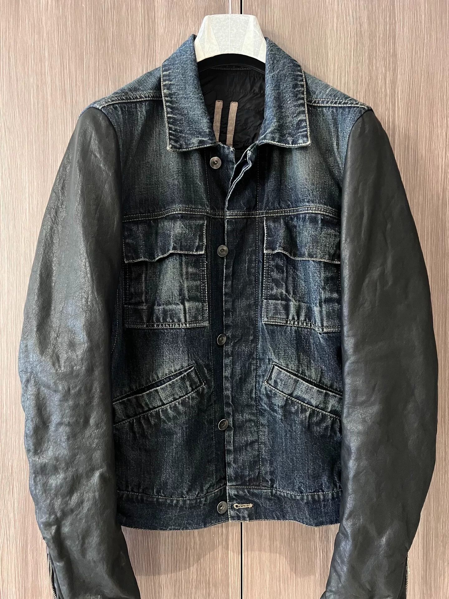 Rick Owens Drkshdw Rick Owens Denim and Leather Jacket Size US S / EU 44-46 / 1 - 3 Thumbnail