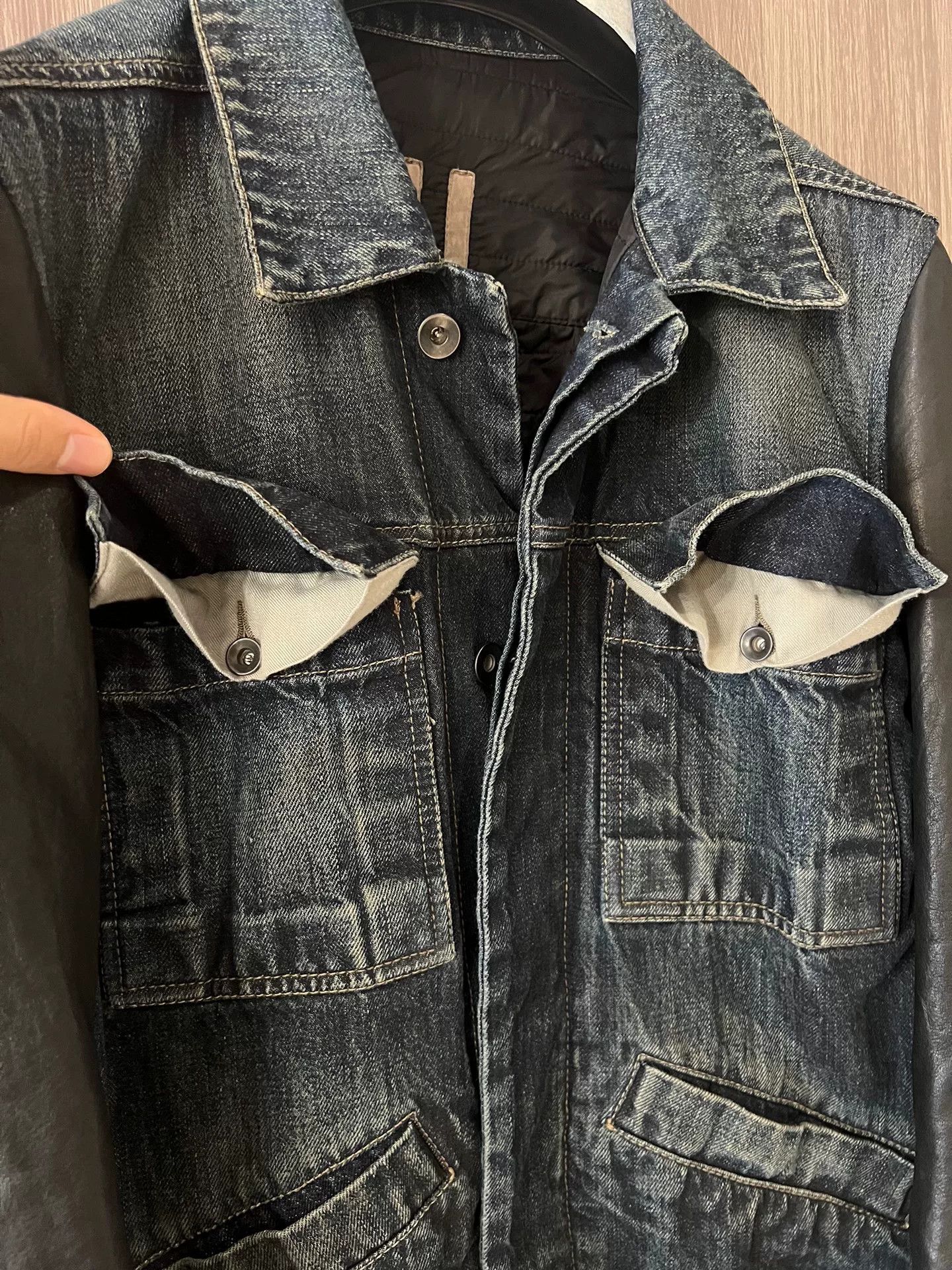 Rick Owens Drkshdw Rick Owens Denim and Leather Jacket Size US S / EU 44-46 / 1 - 5 Thumbnail