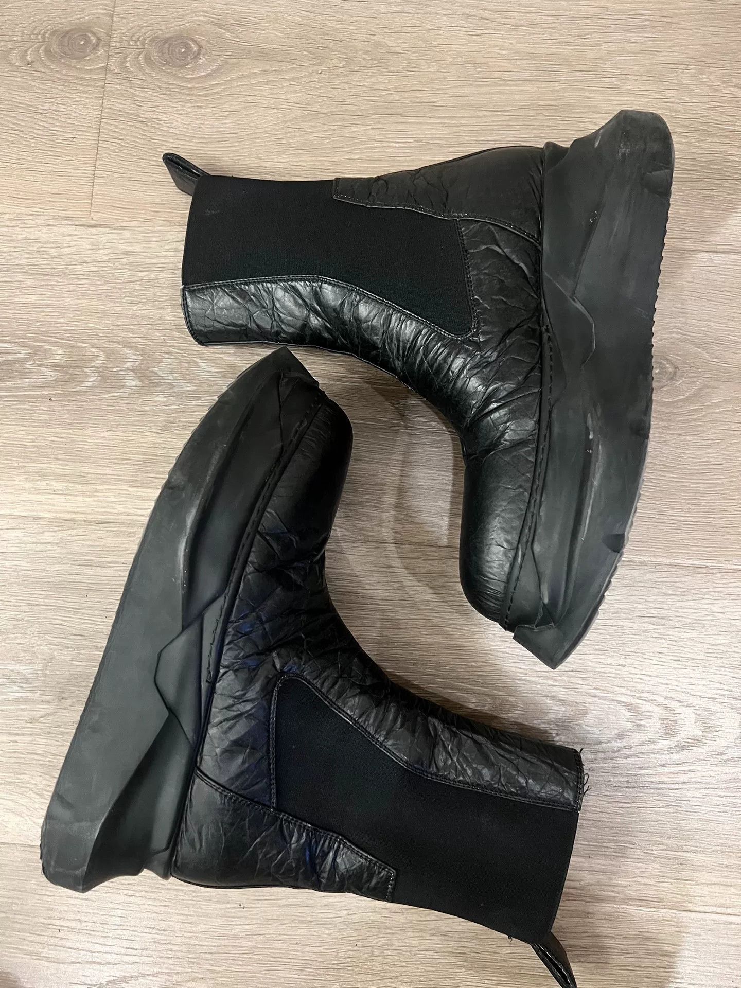 Rick Owens Black Chunky Chelsea Boots