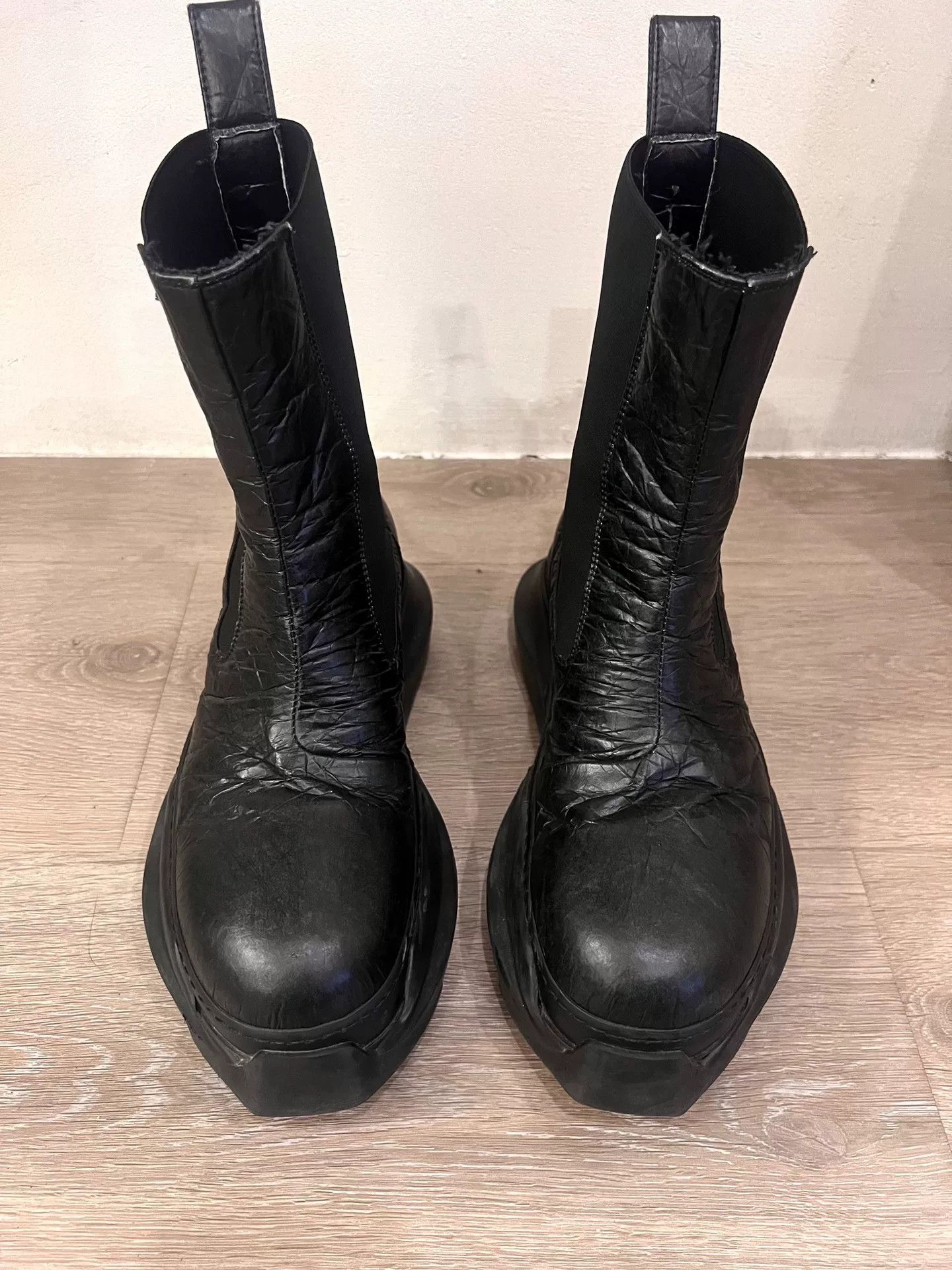 Rick Owens Black Chunky Chelsea Boots