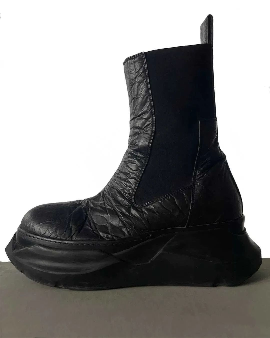 Rick Owens Black Chunky Chelsea Boots
