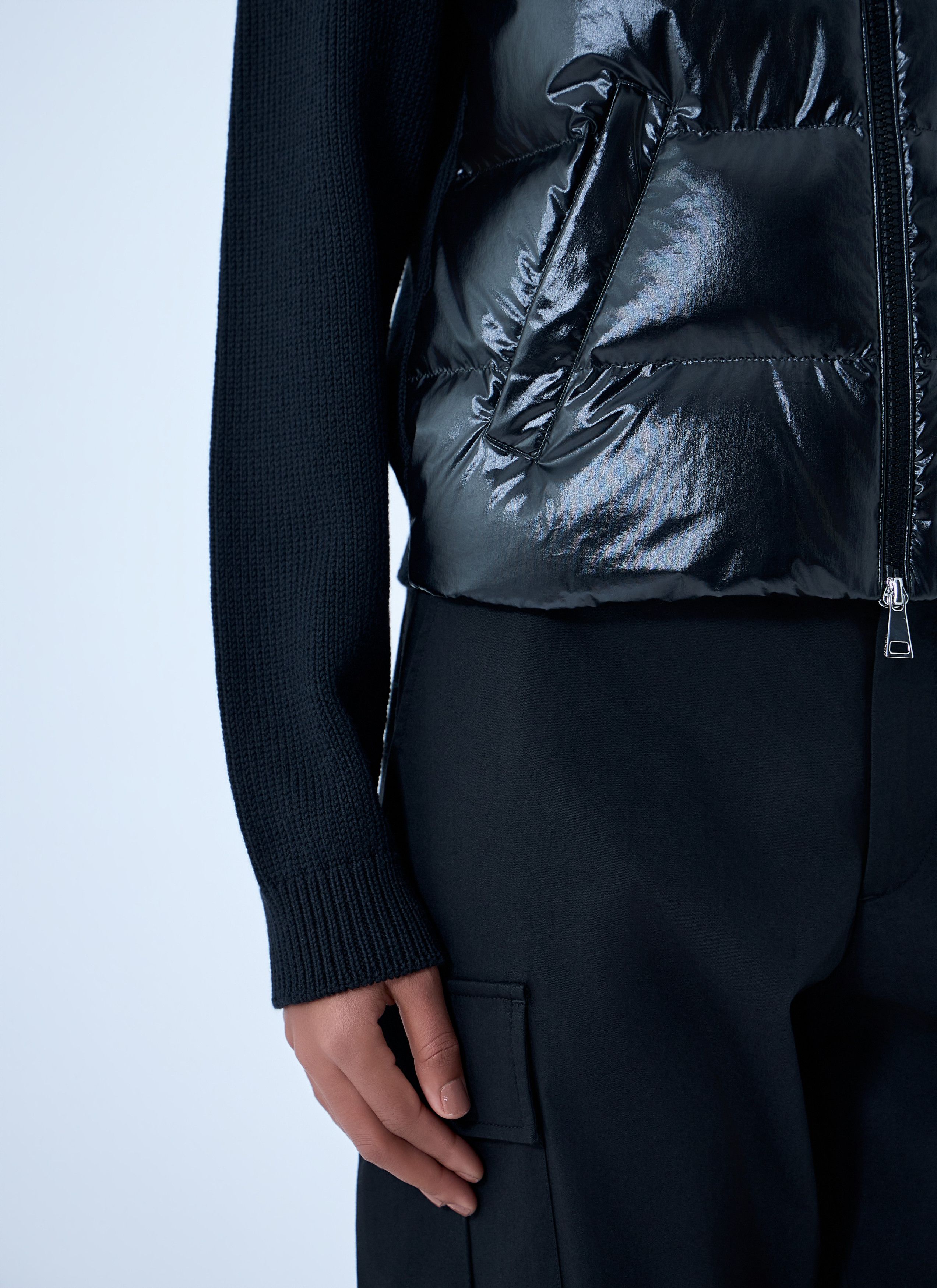 Moncler Quilted Down Gilet with Knit Sleeves Size S / US 4 / IT 40 - 6 Thumbnail