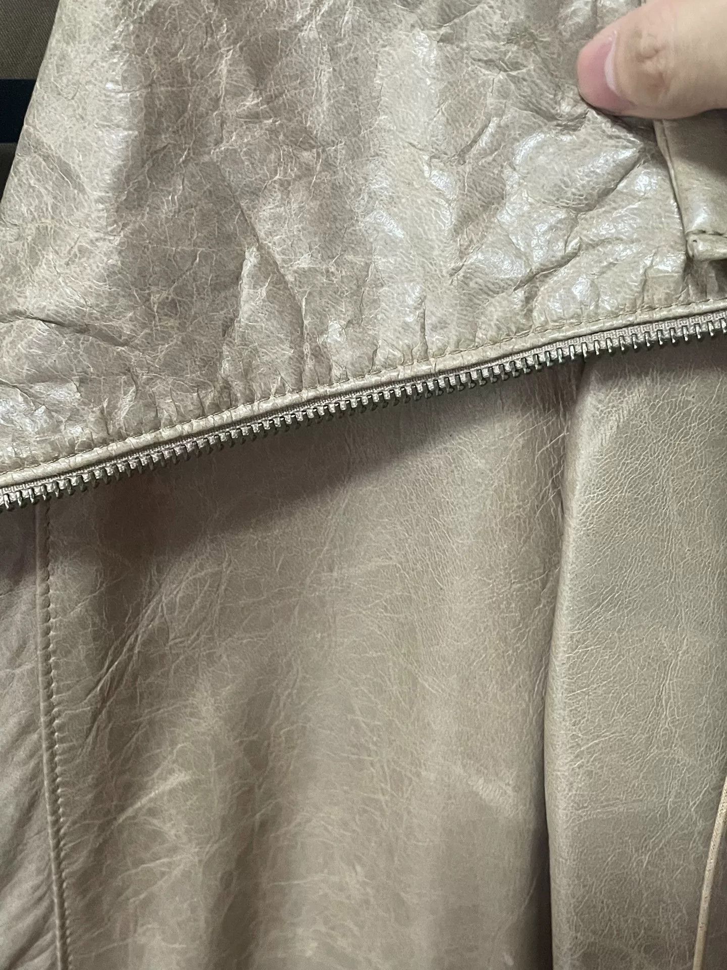 Helmut Lang Helmut Lang Beige Leather Hooded Jacket Size US M / EU 48-50 / 2 - 6 Thumbnail