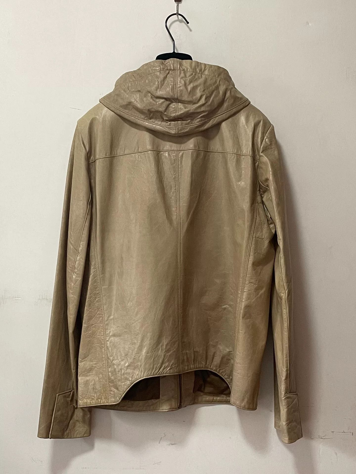 Helmut Lang Helmut Lang Beige Leather Hooded Jacket Size US M / EU 48-50 / 2 - 4 Thumbnail
