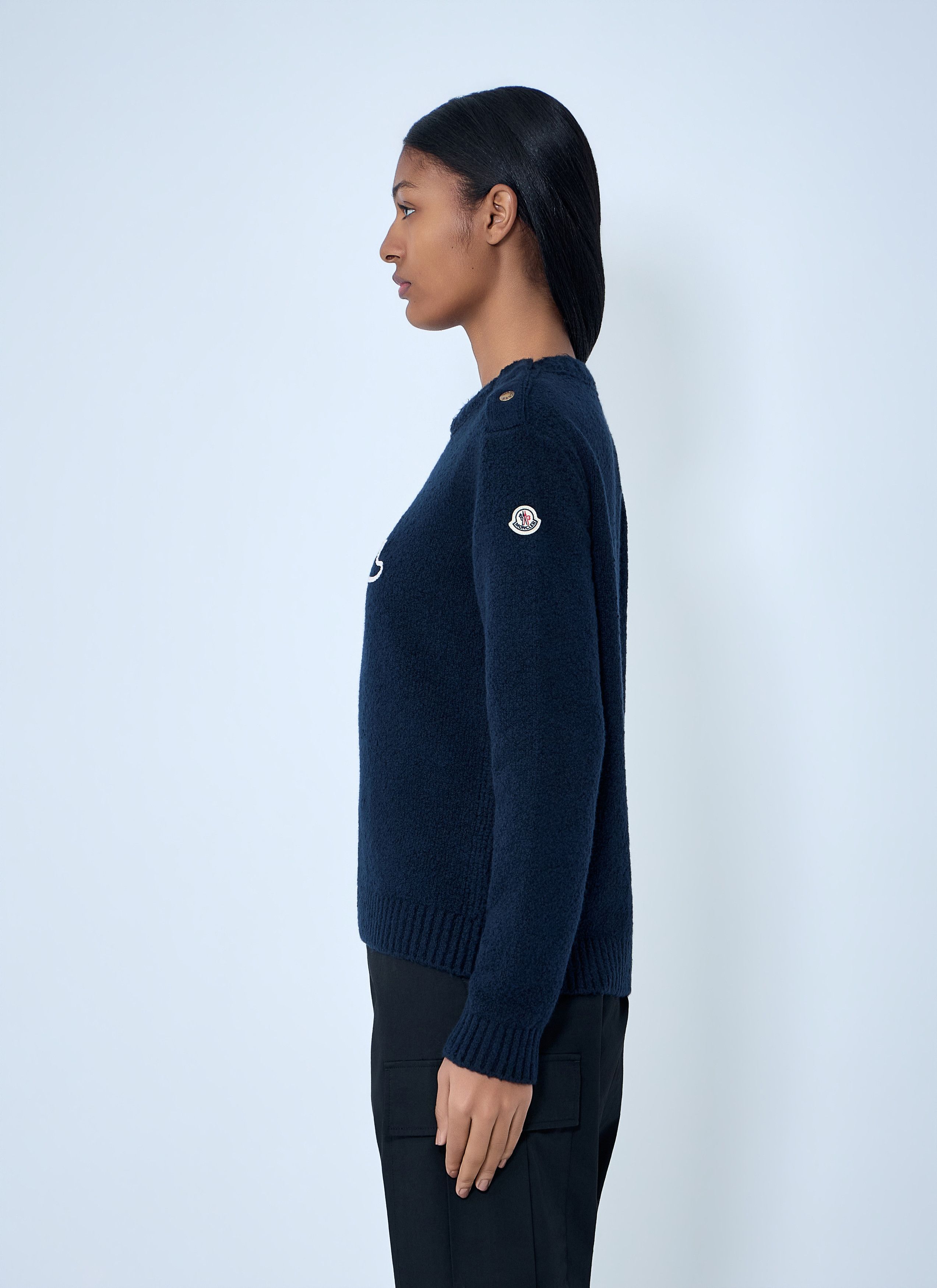 Moncler Embroidered Logo Wool Sweater Size XS / US 0-2 / IT 36-38 - 3 Thumbnail