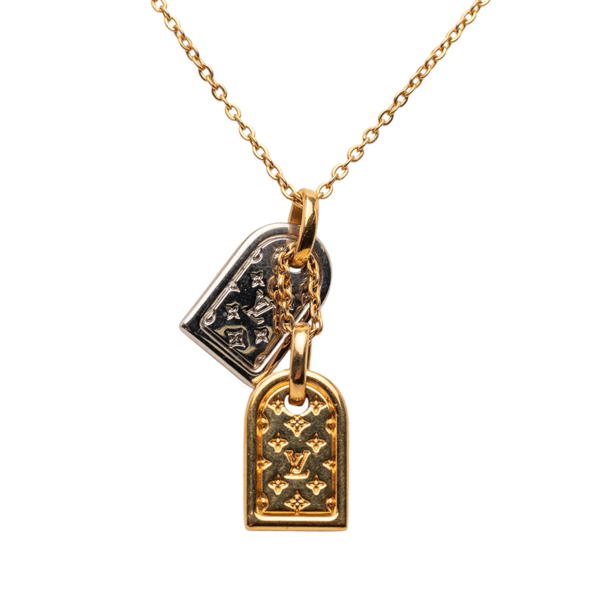 Louis Vuitton Louis Vuitton Gold Plated Nanogram Pendant Necklace Size ONE SIZE - 3 Thumbnail
