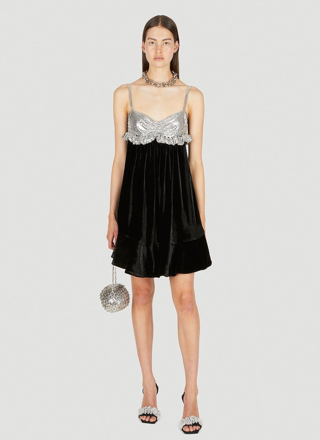 Paco Rabanne Chainmail Panel Mini Dress Size M / US 6-8 / IT 42-44 - 2 Thumbnail