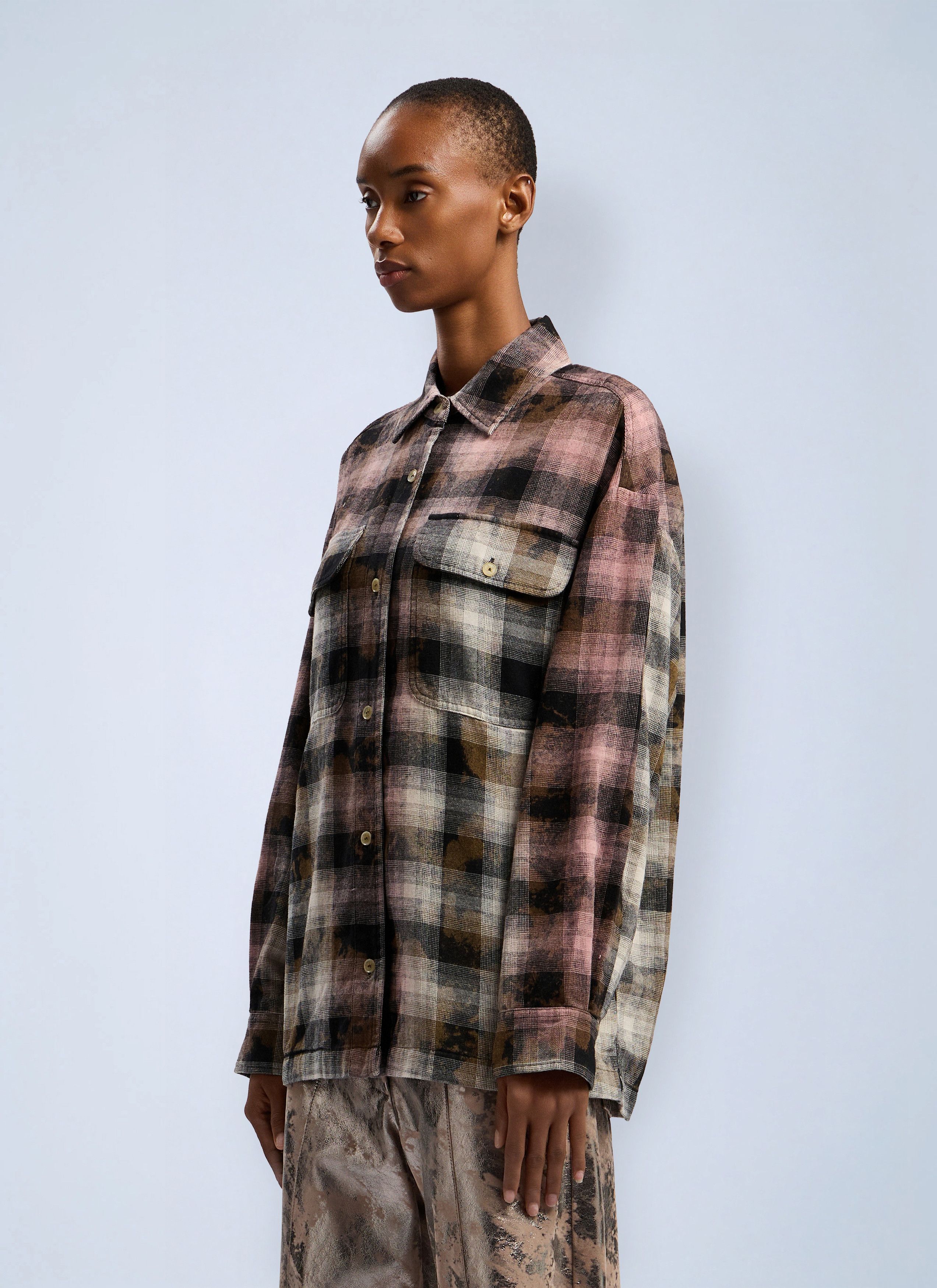 Palm Angels Curved Logo Coated Checkshirt Size M / US 6-8 / IT 42-44 - 3 Thumbnail