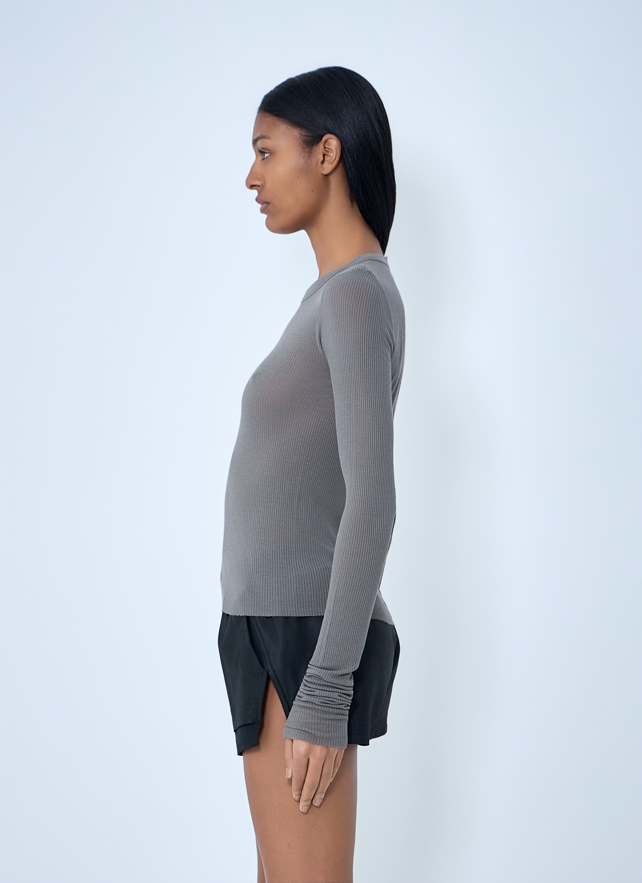 Rick Owens Ribbed Long Sleeve T-Shirt Size M / US 6-8 / IT 42-44 - 3 Thumbnail