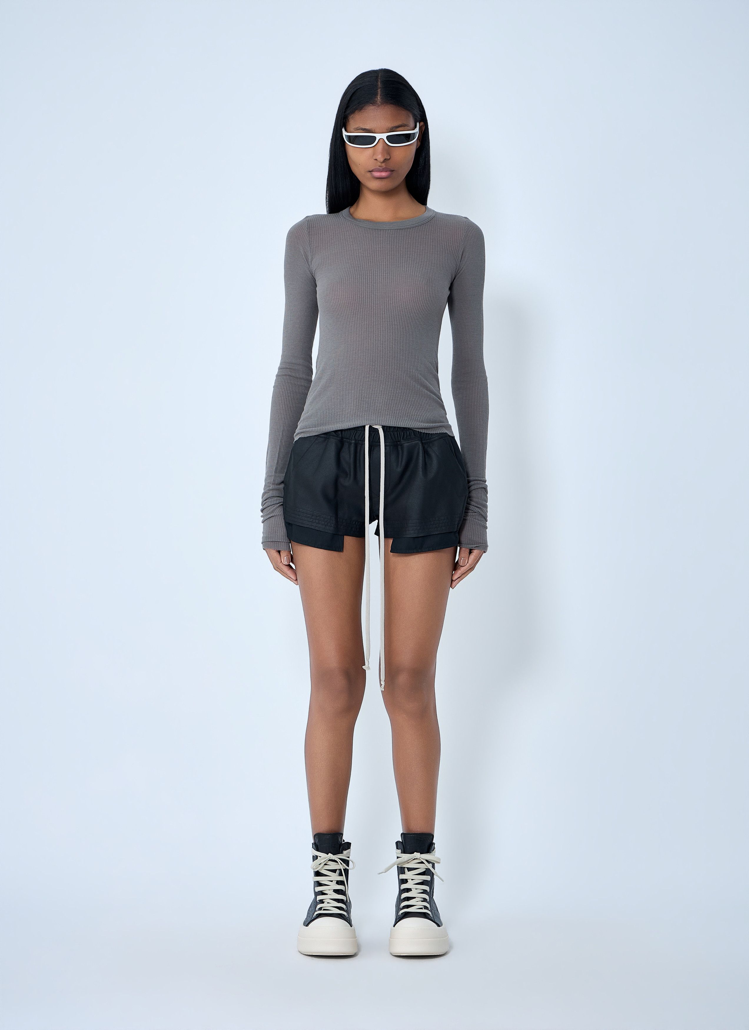 Rick Owens Ribbed Long Sleeve T-Shirt Size M / US 6-8 / IT 42-44 - 2 Thumbnail