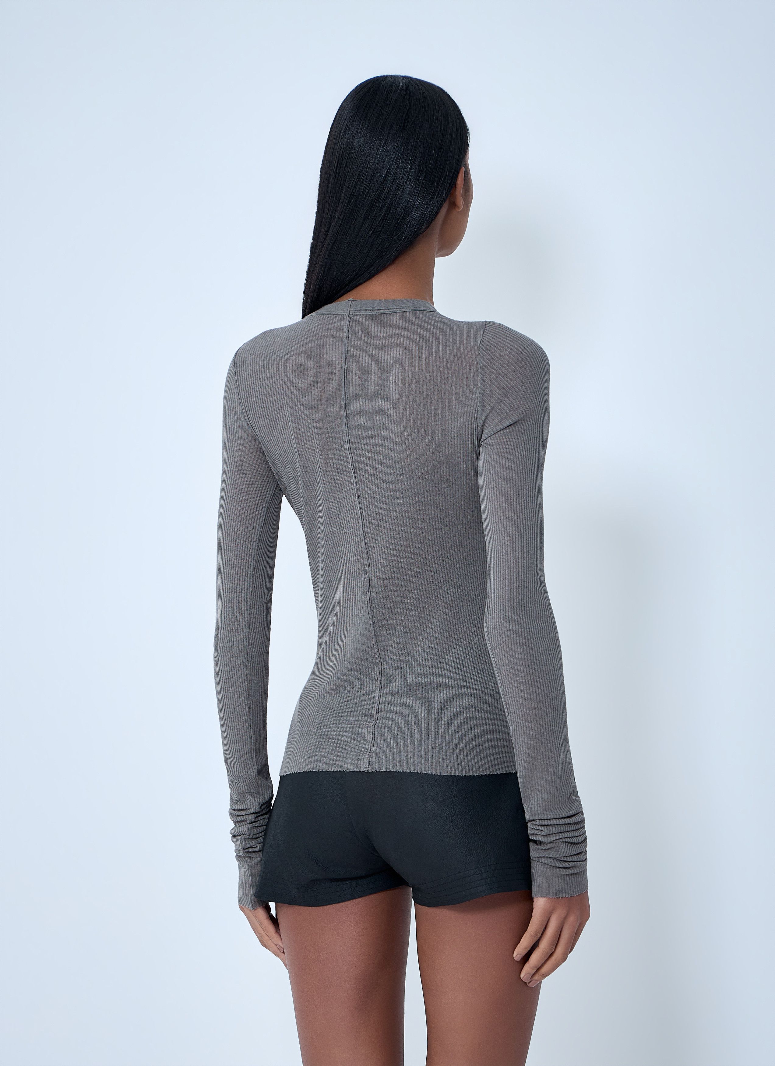 Rick Owens Ribbed Long Sleeve T-Shirt Size M / US 6-8 / IT 42-44 - 4 Thumbnail