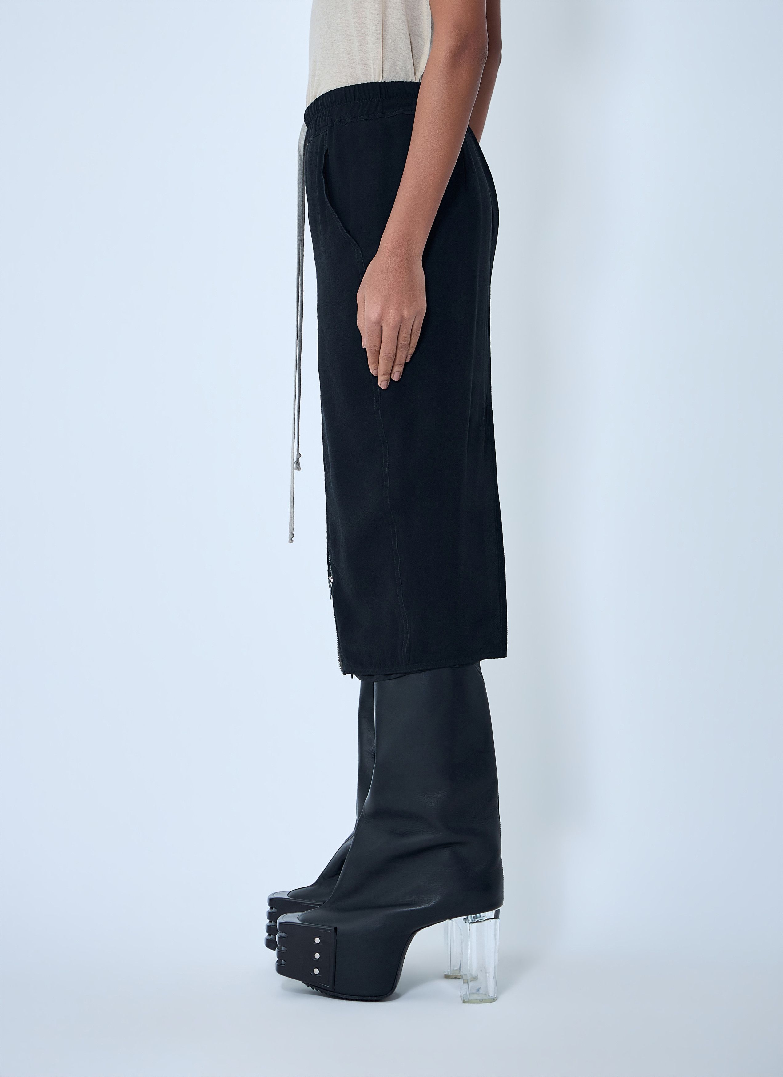 Rick Owens Elasticated Midi Skirt Size 30" / US 8 / IT 44 - 3 Thumbnail