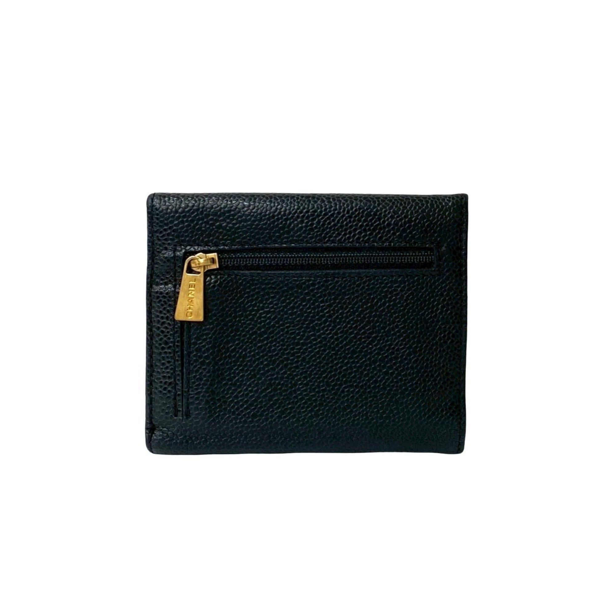 Chanel CHANEL Coco Mark Caviar Leather Tri-fold Wallet Black 32964 Size ONE SIZE - 2 Thumbnail