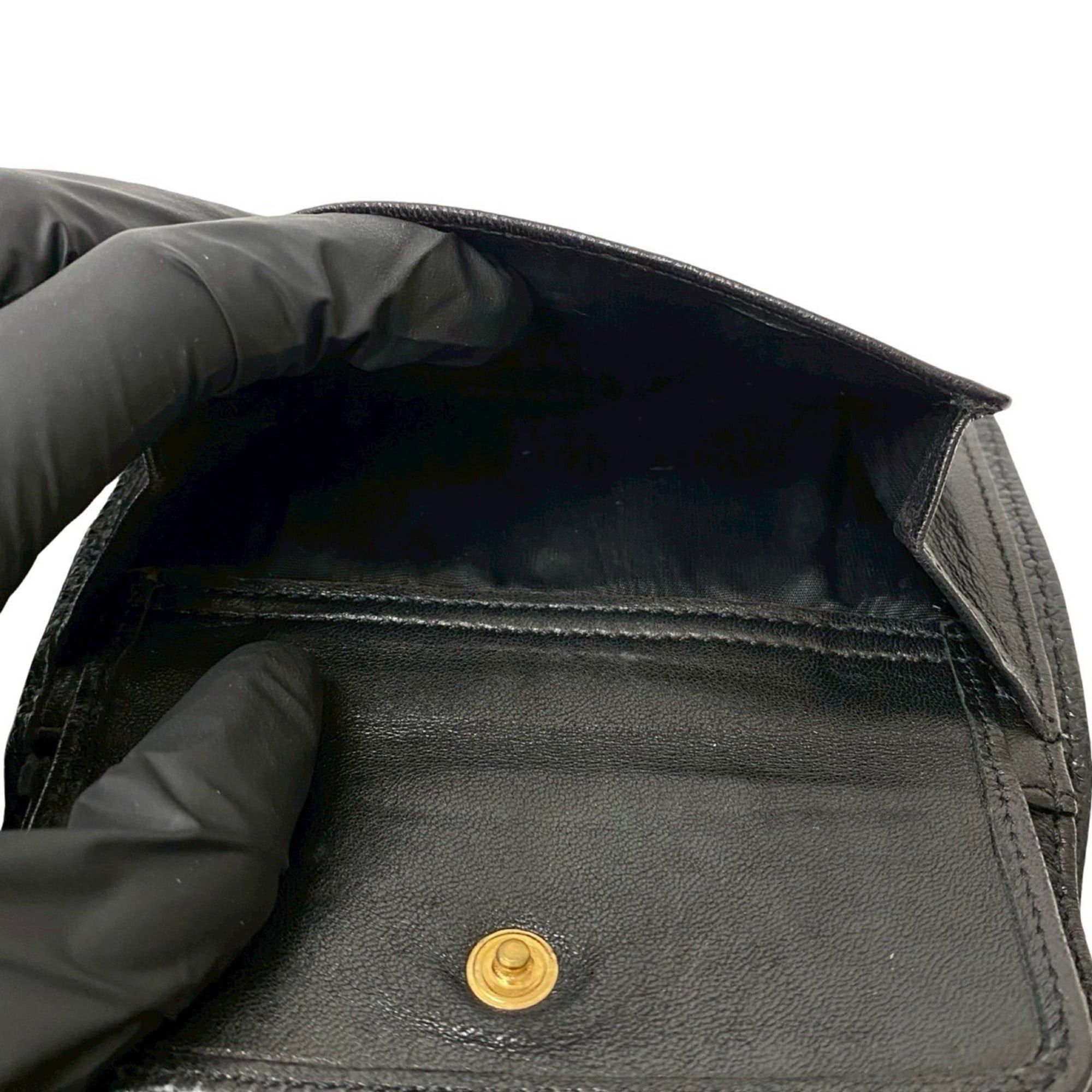 Chanel CHANEL Coco Mark Caviar Leather Tri-fold Wallet Black 32964 Size ONE SIZE - 9 Thumbnail