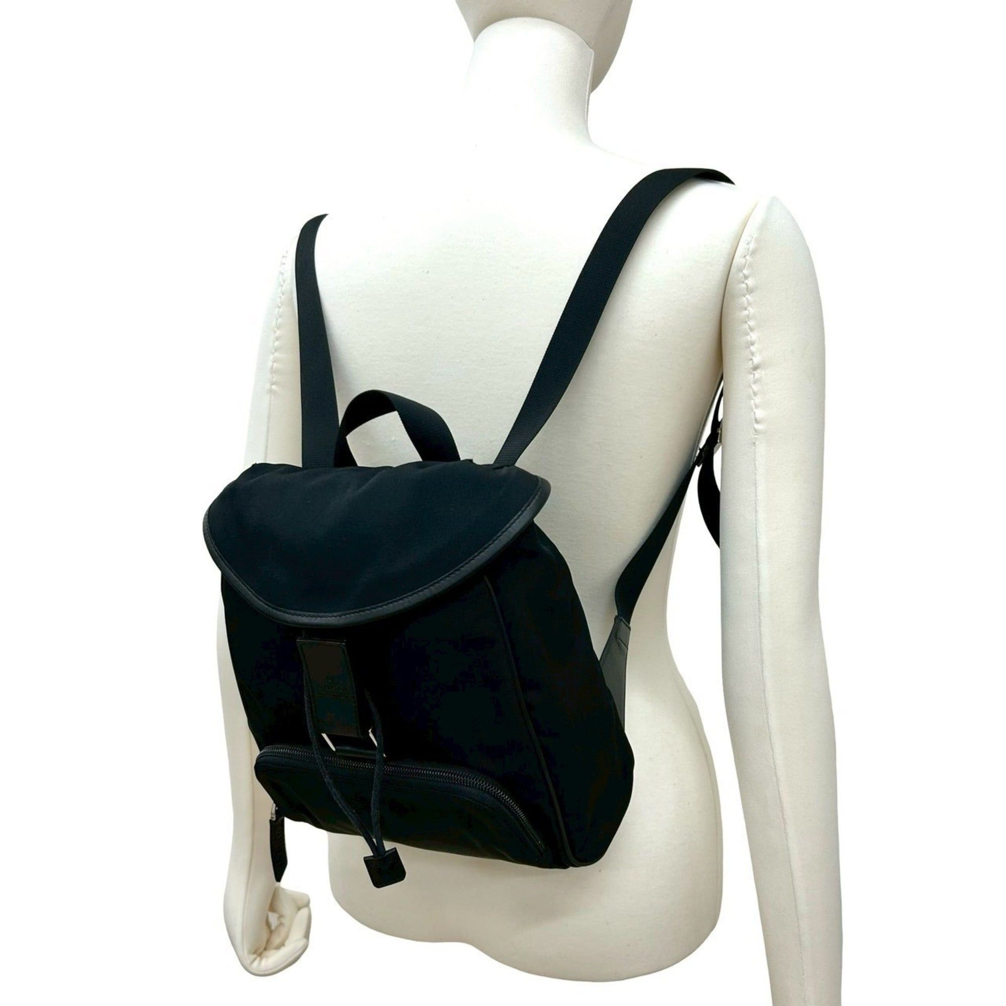 Gucci Gucci Logo Nylon Calf Leather Mini Rucksack Backpack Daypack Black Women's 27194 Size ONE SIZE - 2 Thumbnail