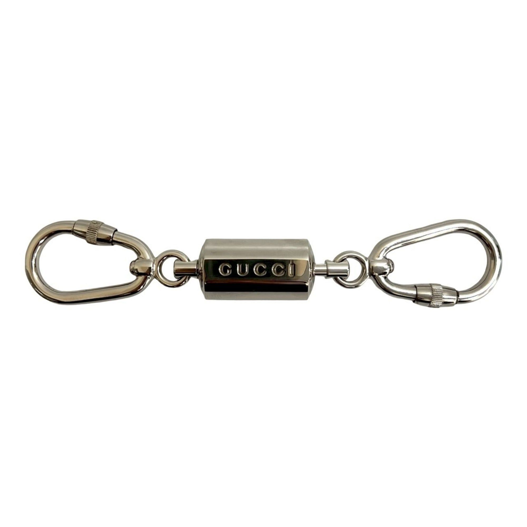 Gucci Gucci Logo Metal Keychain Key Ring Carabiner Silver 40311 Size ONE SIZE - 2 Thumbnail
